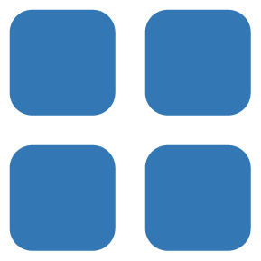 Blue QR code with rounded edges