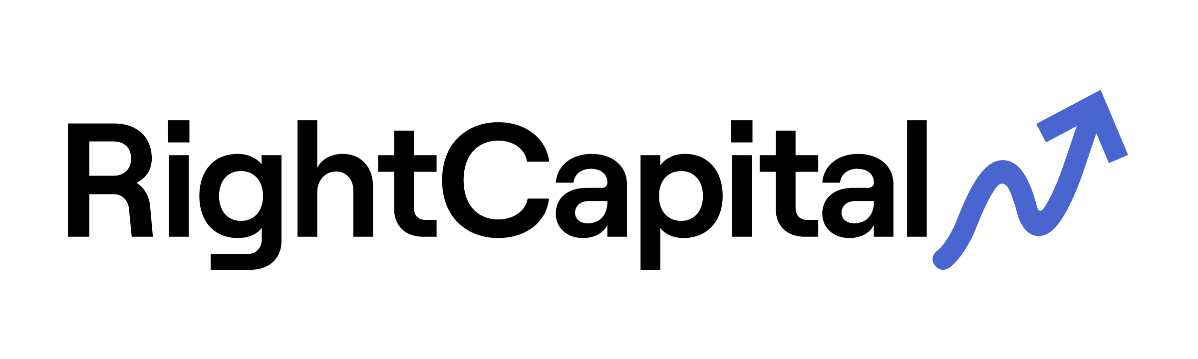 RightCapital logo with black text and a blue upward trending arrow.
