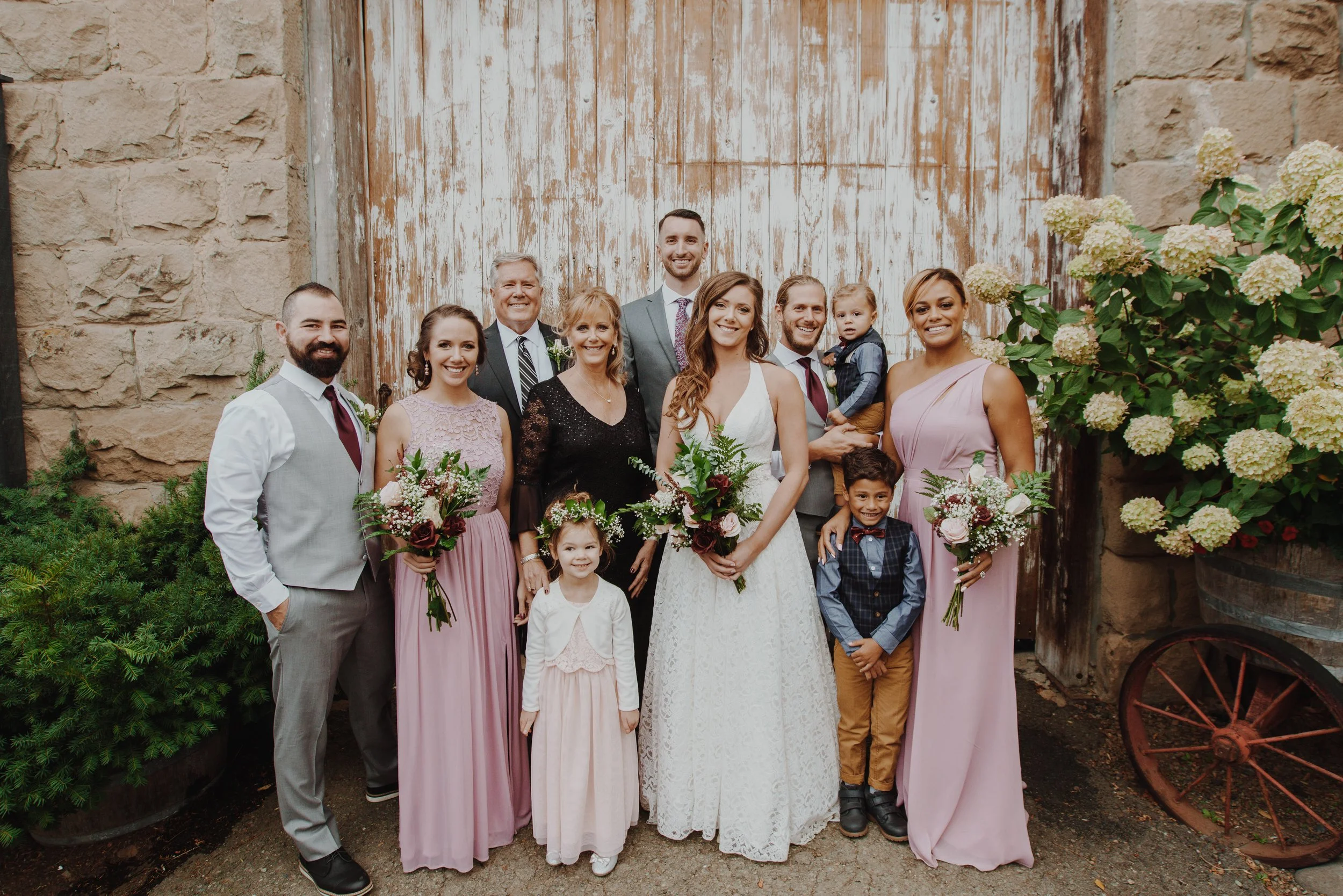 An image of a wedding party at StoneHouse101 Events in Roslyn, Washington. Host indoor and outdoor events near Cle Elum, Ellensburg, North Bend, and Suncadia Resort.