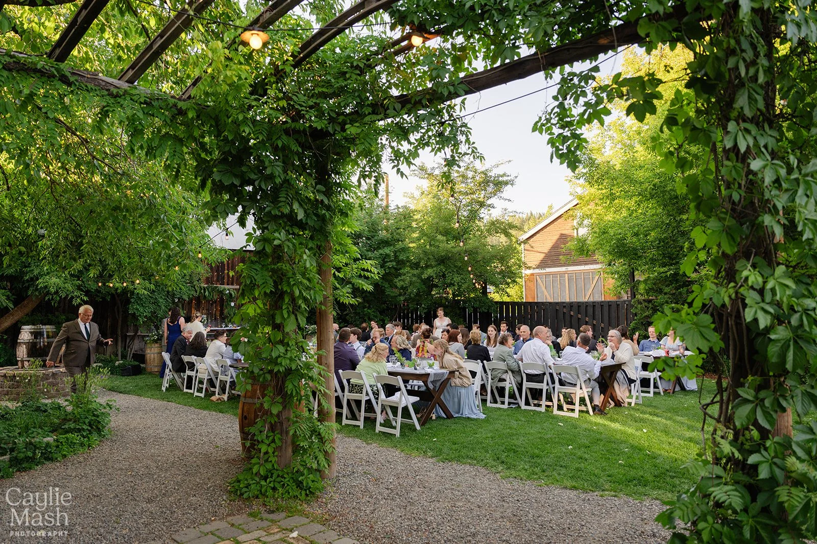 An image of an outdoor event at StoneHouse101. StoneHouse101 is an intimate indoor outdoor events venue in Roslyn, Washington, hosting weddings, birthdays, anniversaries, and more near Cle Elum, WA.