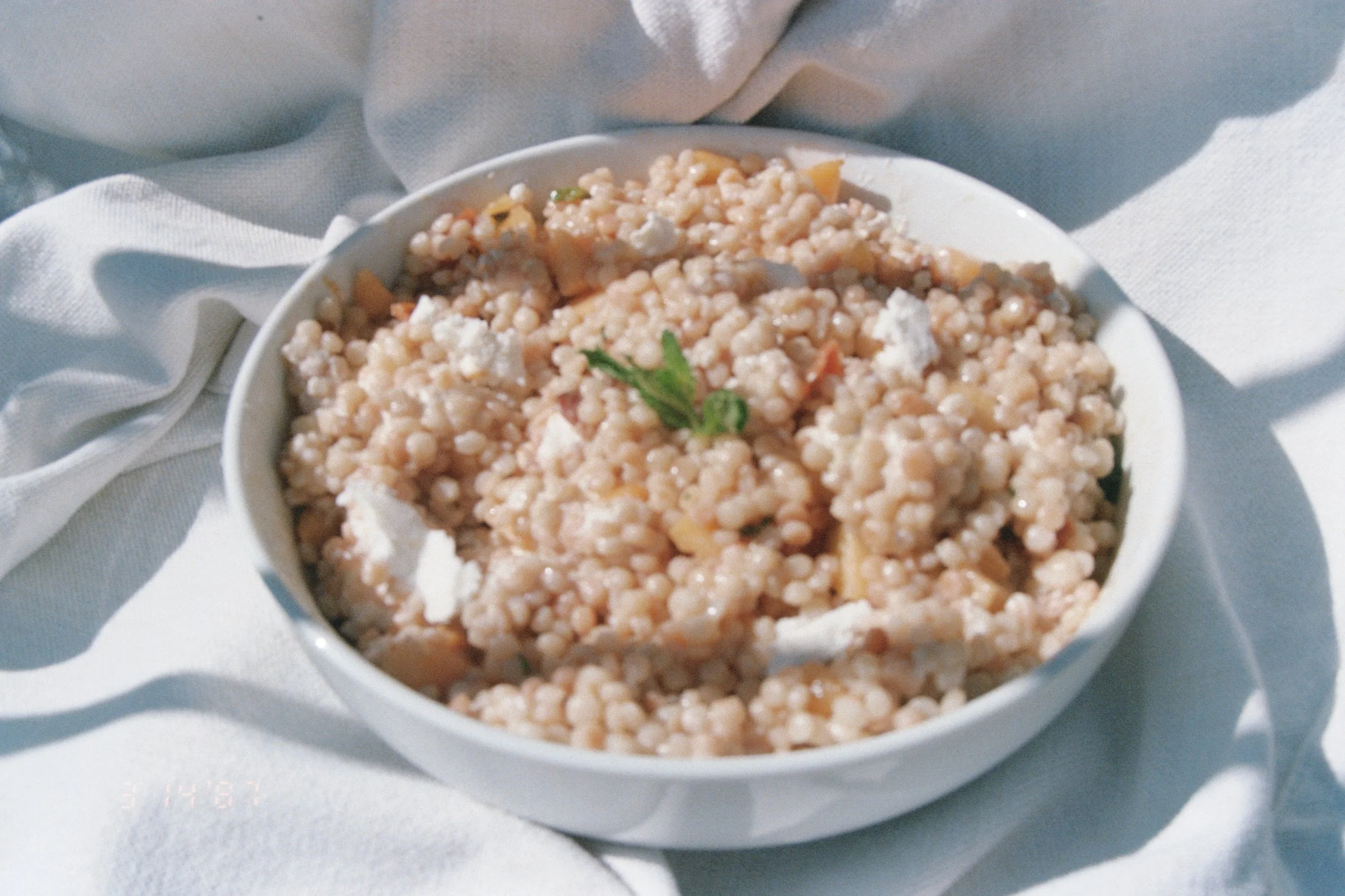 Peach &amp; Goat Cheese Couscous Salad