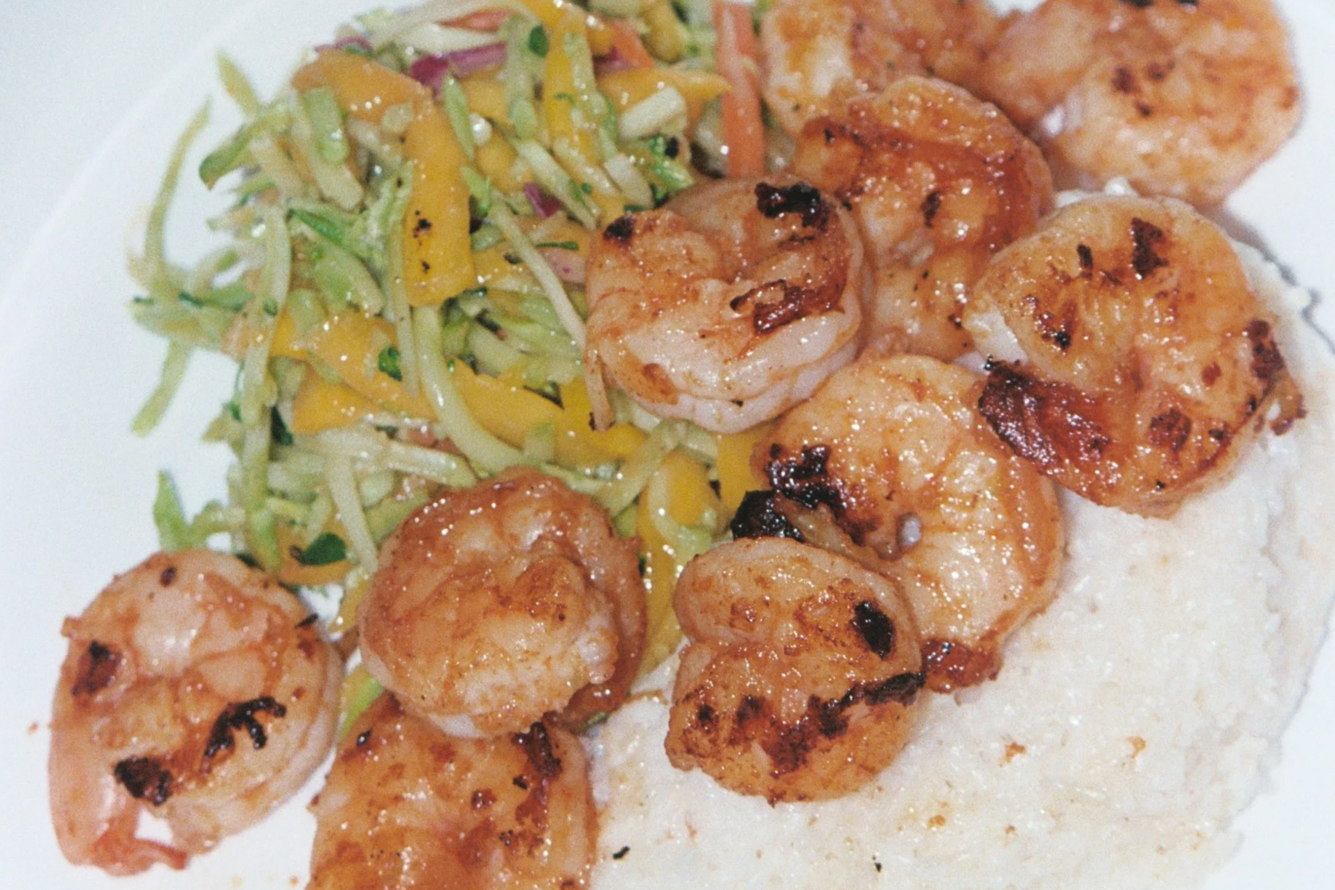 Chili Lime Shrimp Bowls with Coconut Rice &amp; Mango Slaw