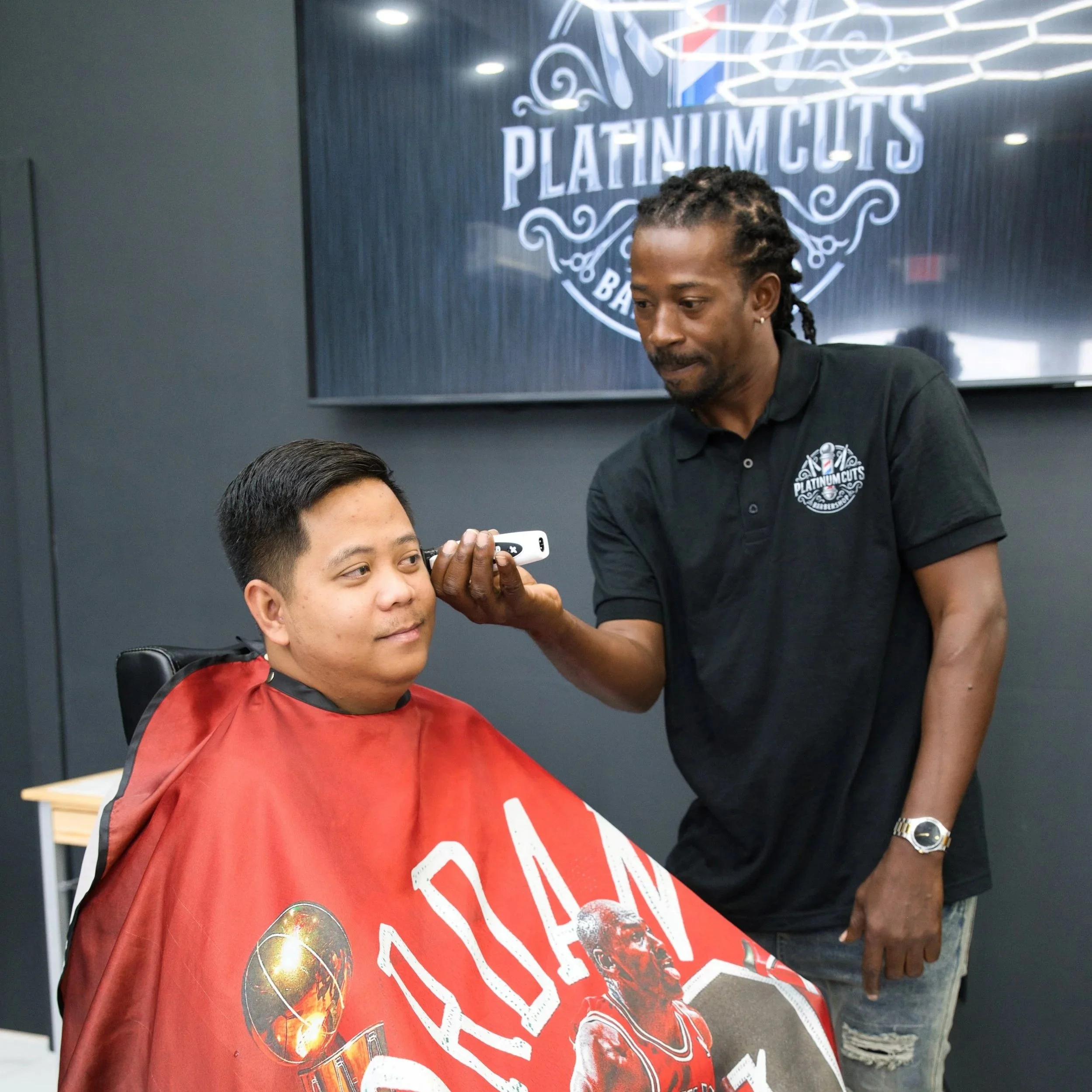 Enjoy ultimate luxury and unmatched service at Platinum Cuts Barbershop with a cut and shave