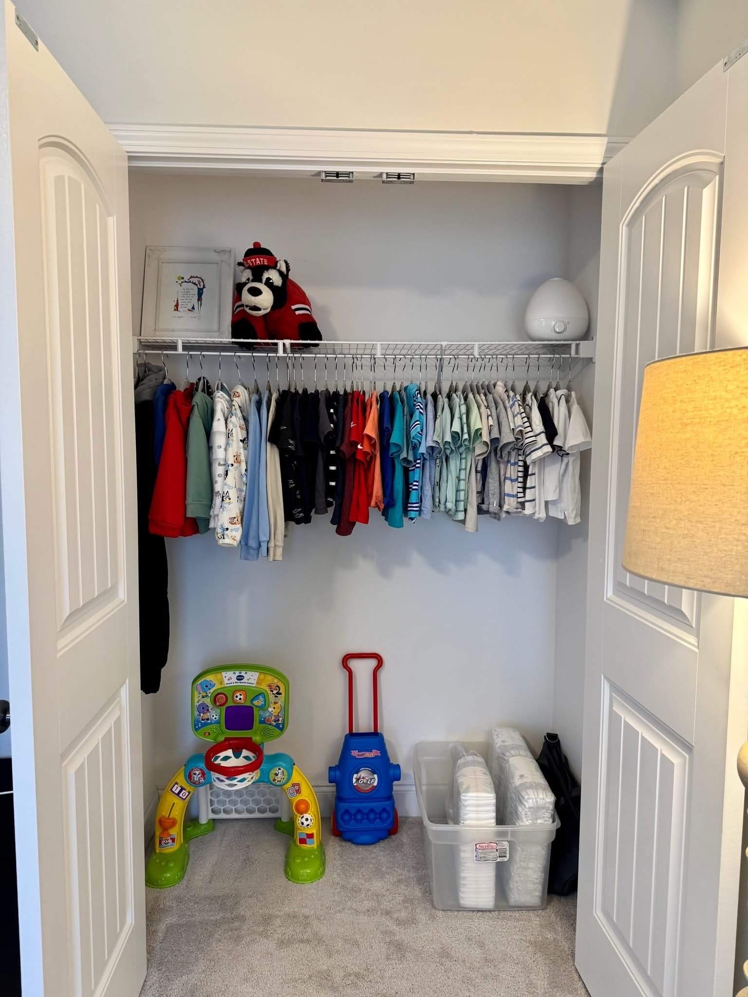 Organized kid's closet