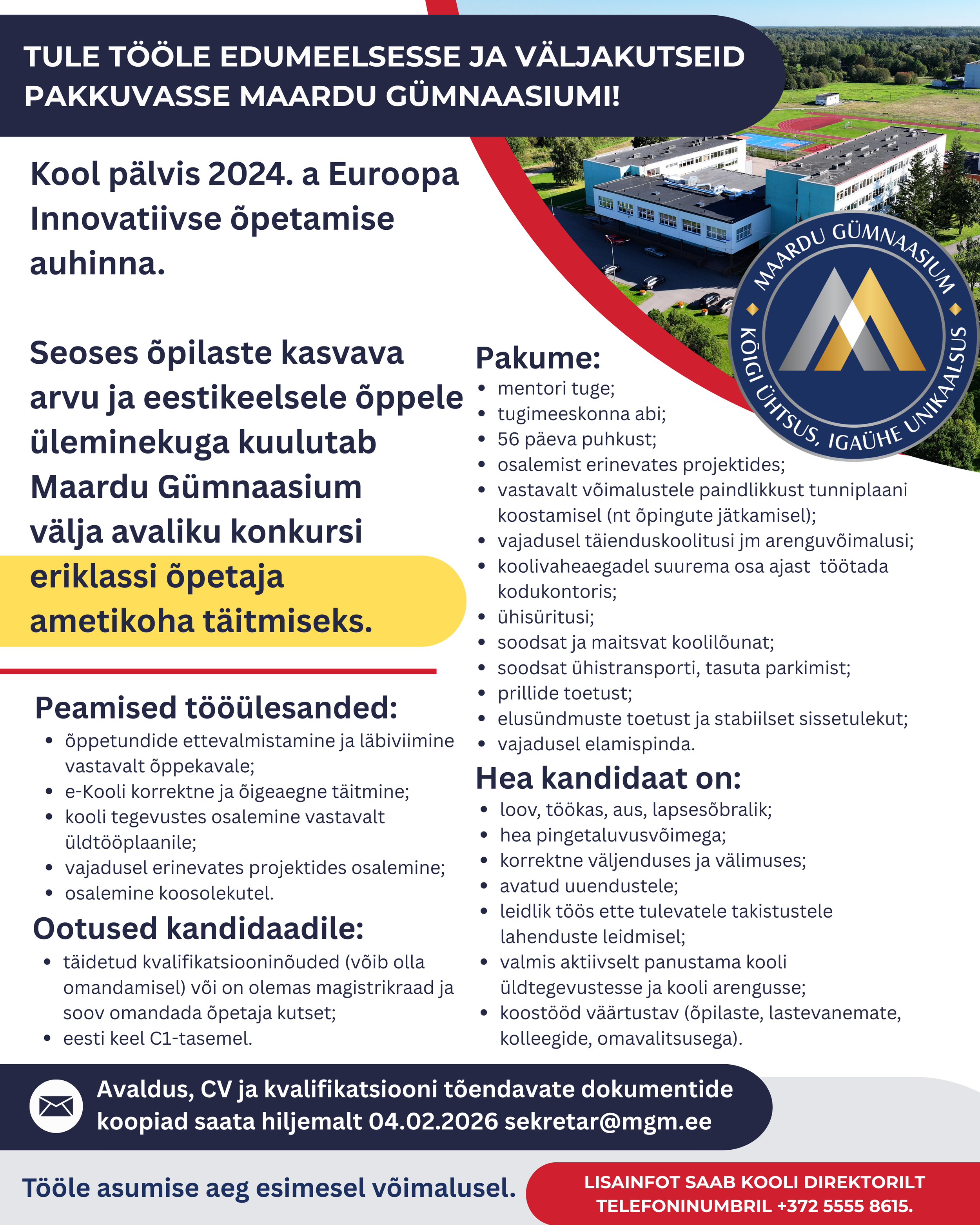 Maardu Gümaasiumi töökuulutus