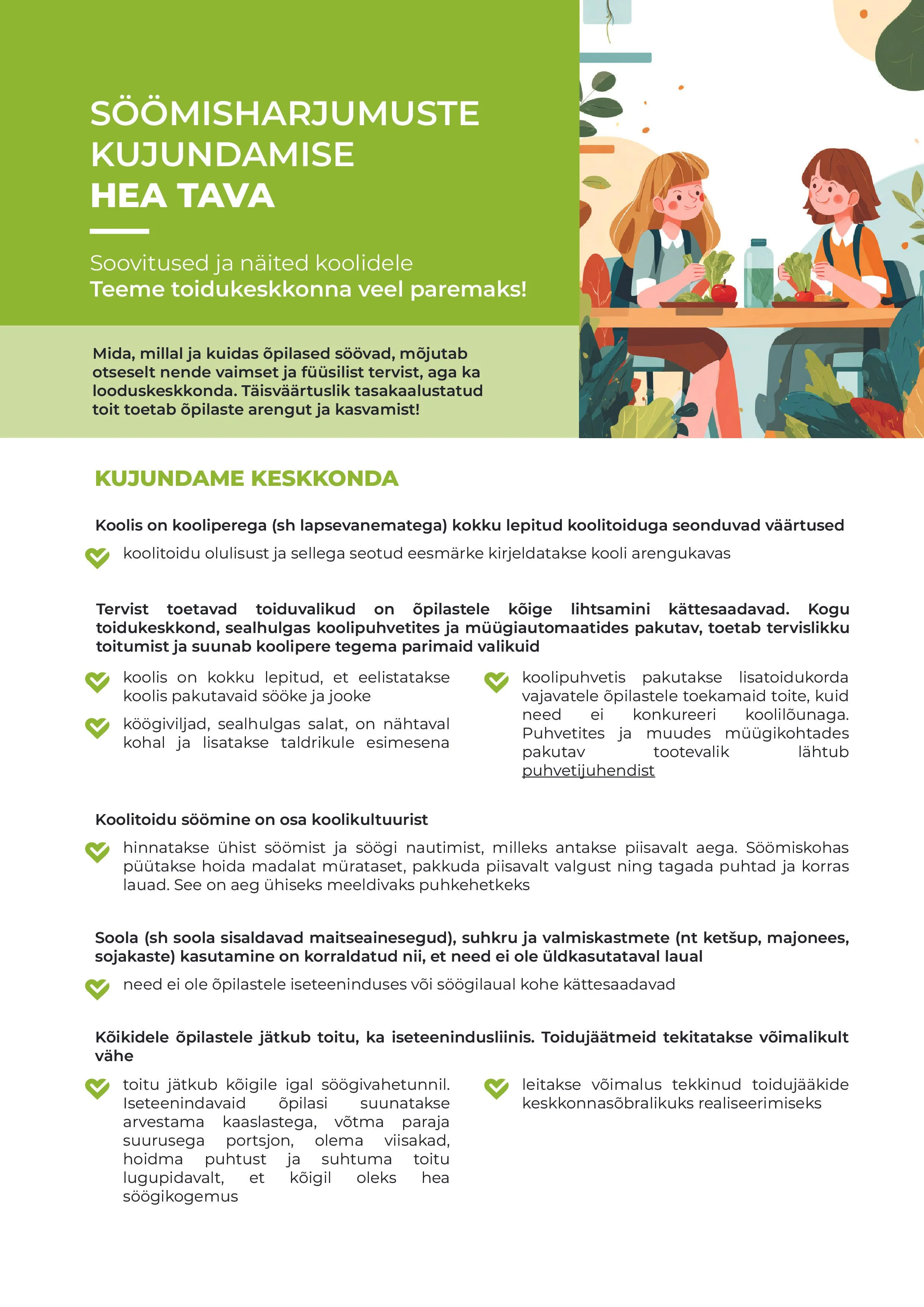 Söömisharjumuste kujundamise hea tava