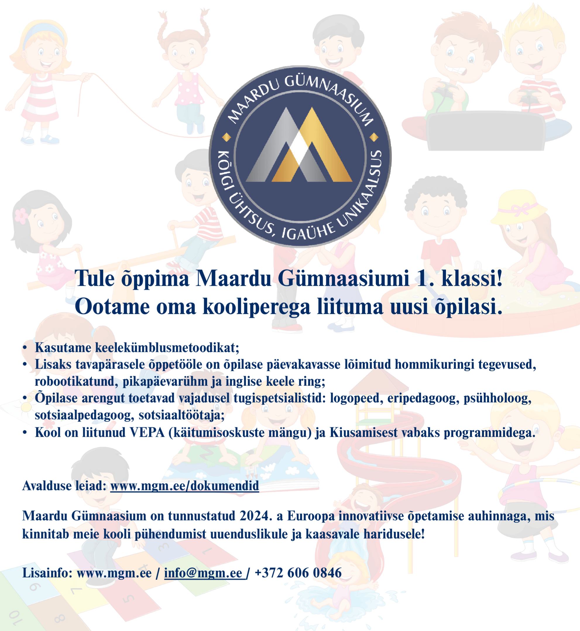 Tule õppima Maardu Gümnaasiumi 1. klassi!