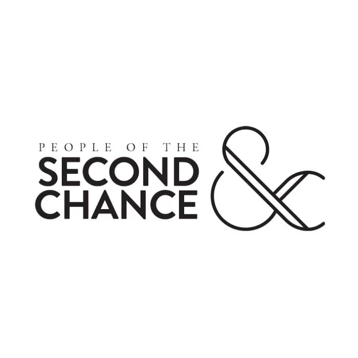 Logo with the words "People of the Second Chance" and an ampersand symbol.