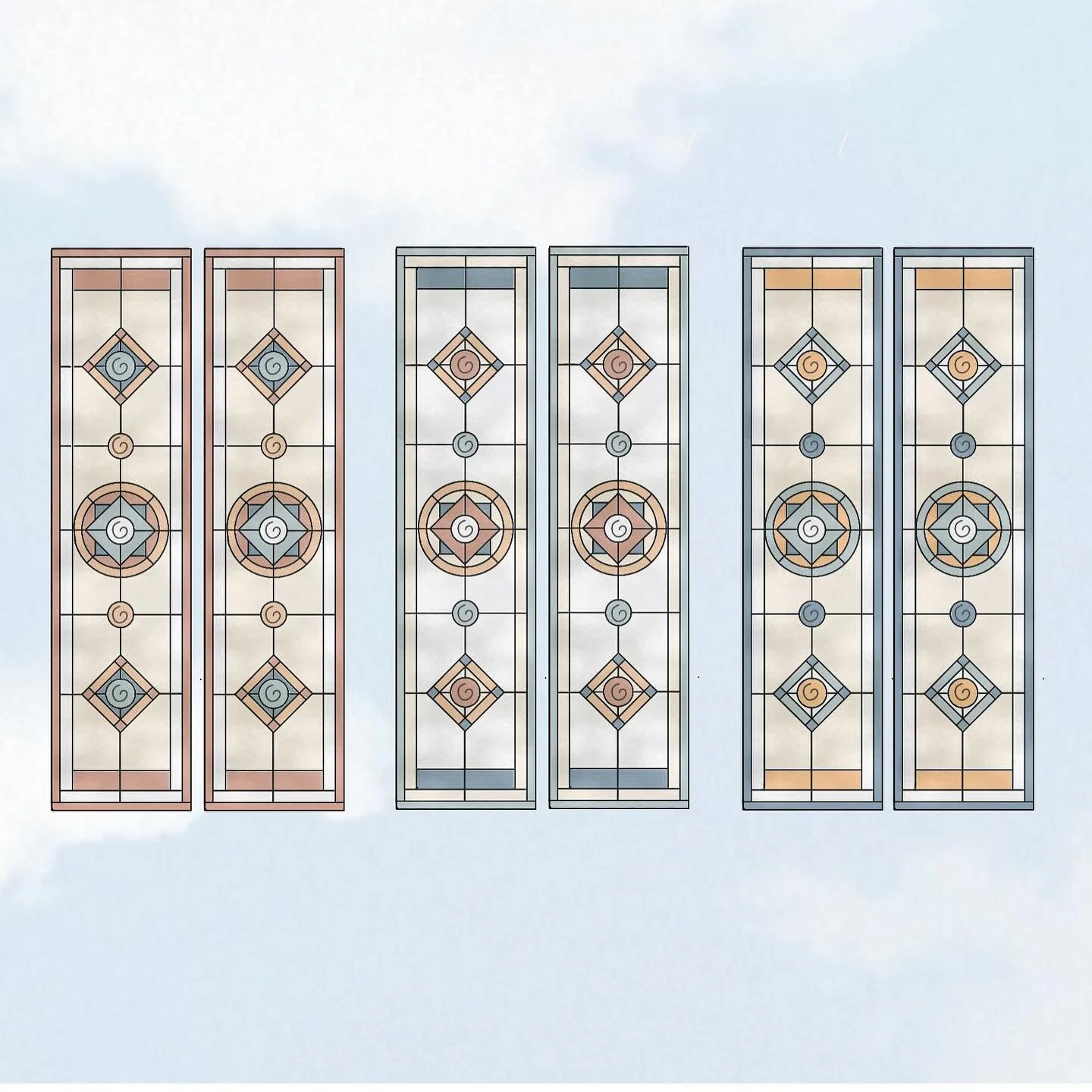 Some geometric concept panels, available in any colour palette 

#torontostainedglass #highparktoronto #junctionto #nuitblanche #torontoartists #torontoarchitecture #torontohomes #torontorenovations #torontodecor