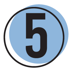 Number 5 inside a blue circle with a black outline