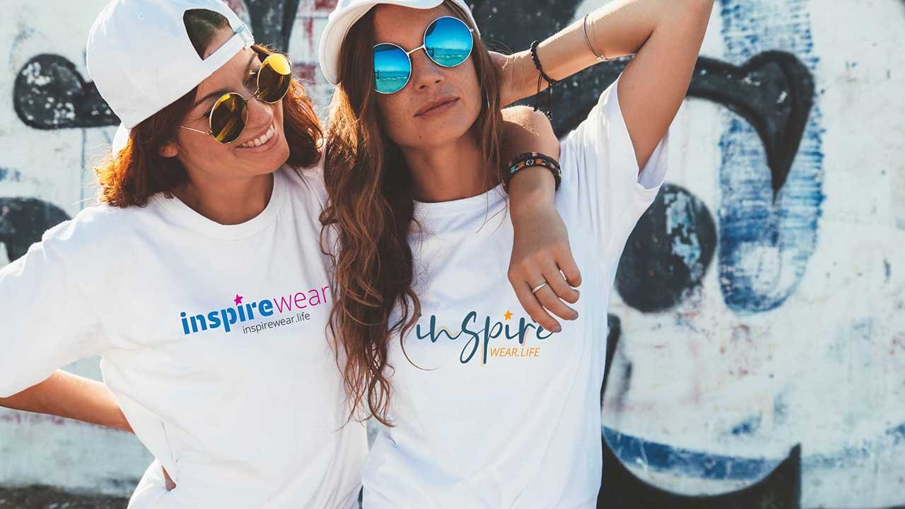 Tshirt designs on 2 models