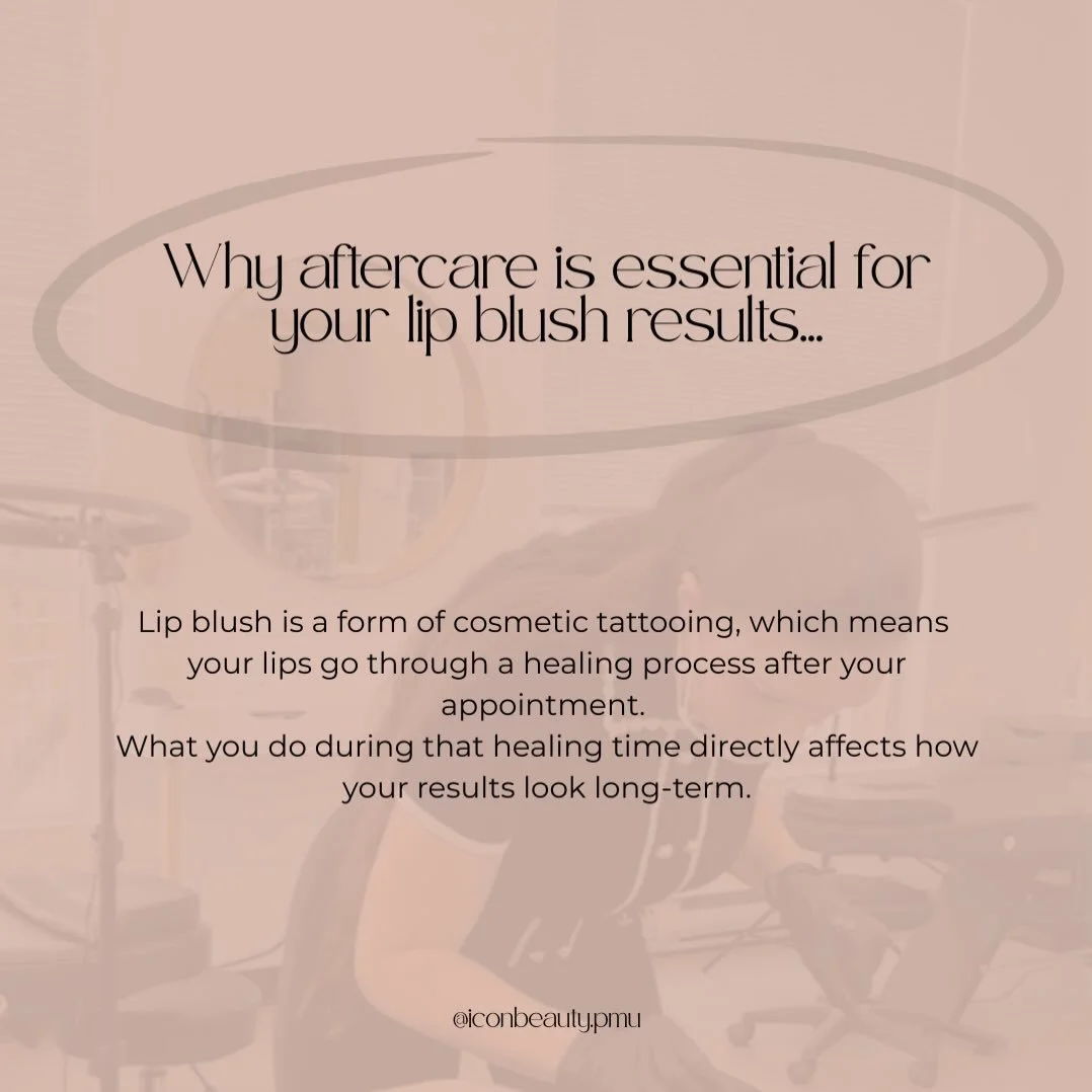 ⤵️ When aftercare instructions are not followed, several things can happen:

&bull; Uneven or patchy colour Picking, over-moisturizing, or letting lips become too dry can cause pigment to heal inconsistently, leading to areas that look lighter or mis
