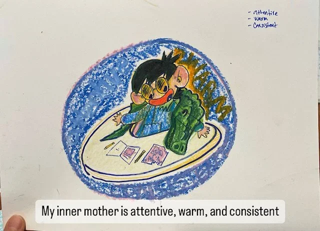 Drawing from an inner mothering therapy session