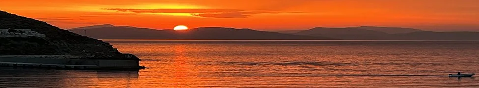 Greek sunrise photo taken by composer Chris Spheeris.