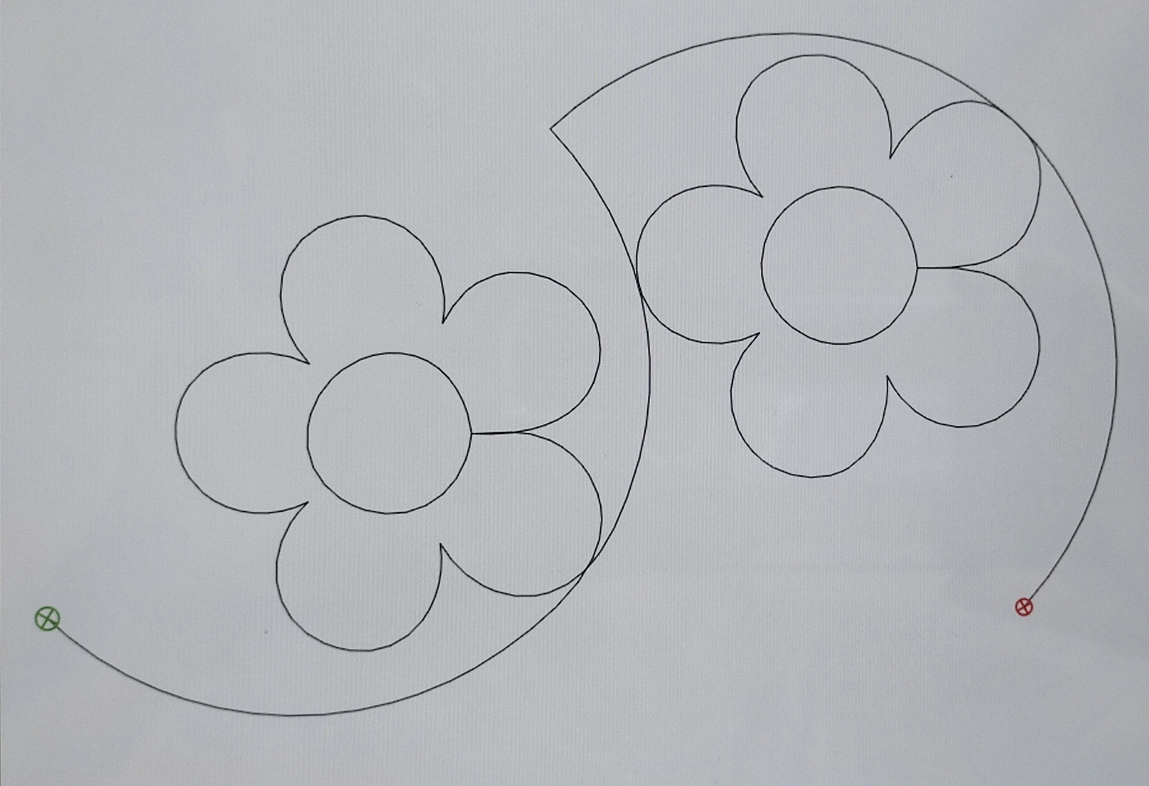 Quilting Patterns - PS Designs - Continuous Lines - Blossom E2E