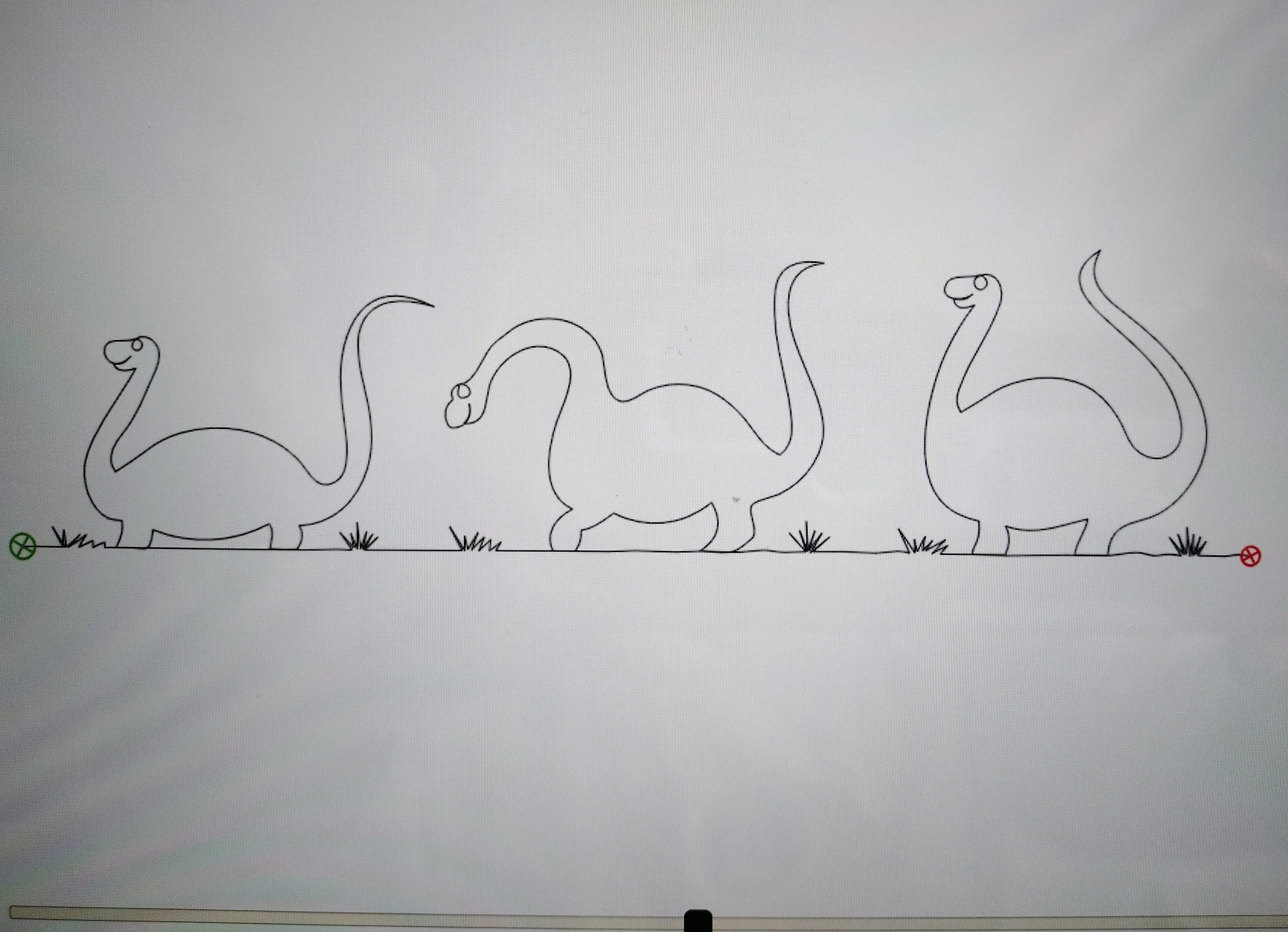 Quilting Patterns - PS Designs - Continuous Lines - Dinosaurs