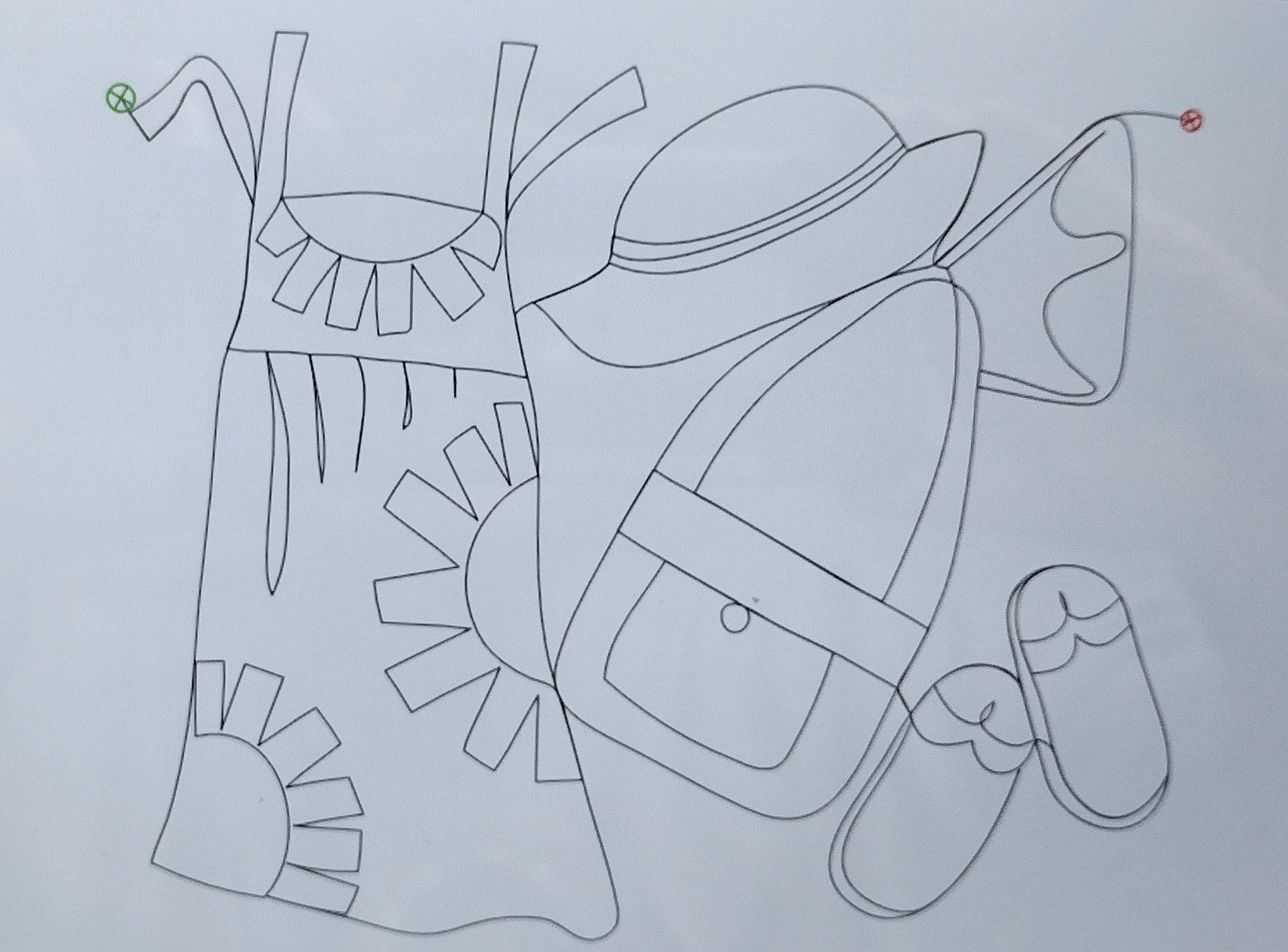 Quilting Patterns - PS Designs - Continuous Lines - Sun Dress