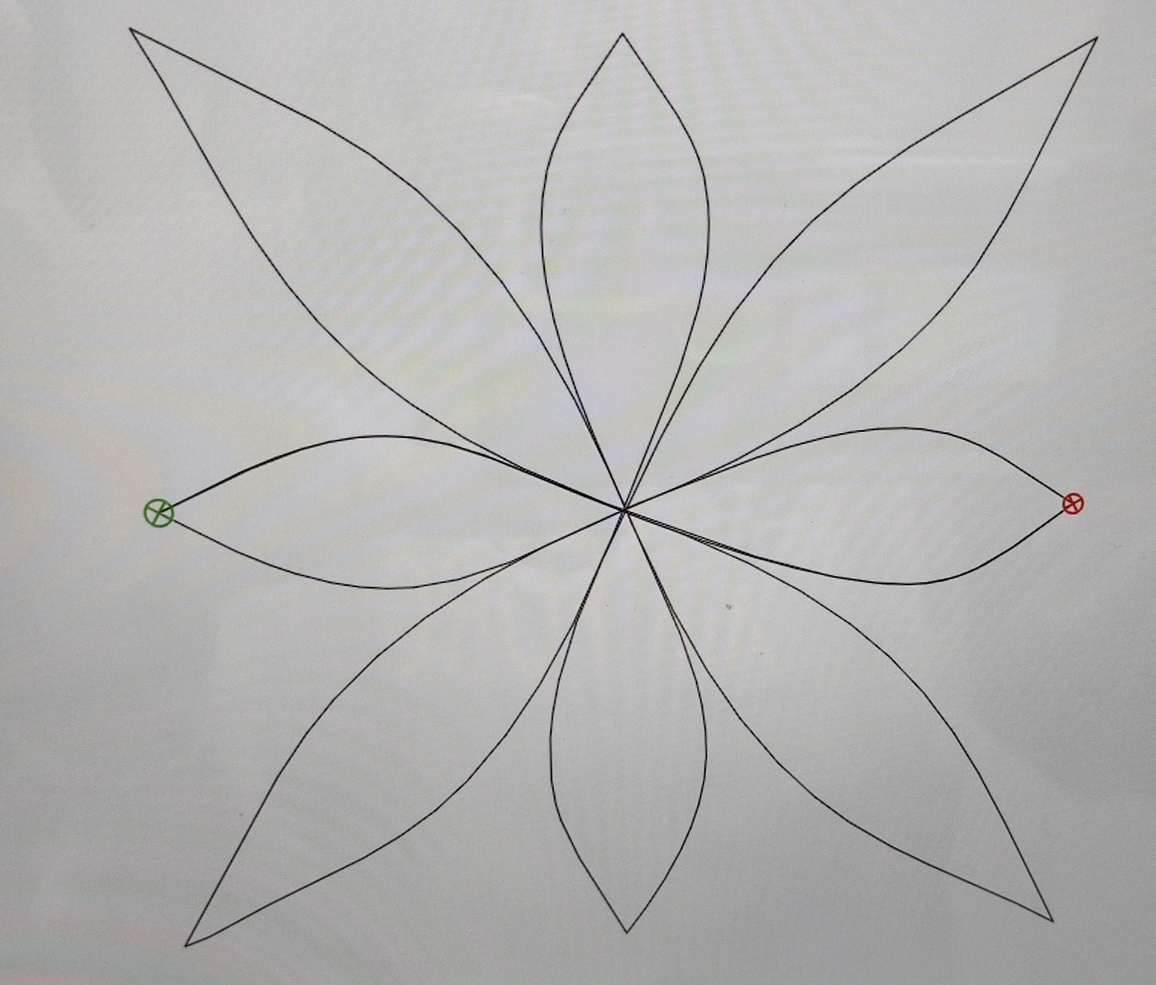 Quilting Patterns - PS Designs - Continuous Lines - Flower Square Continuous