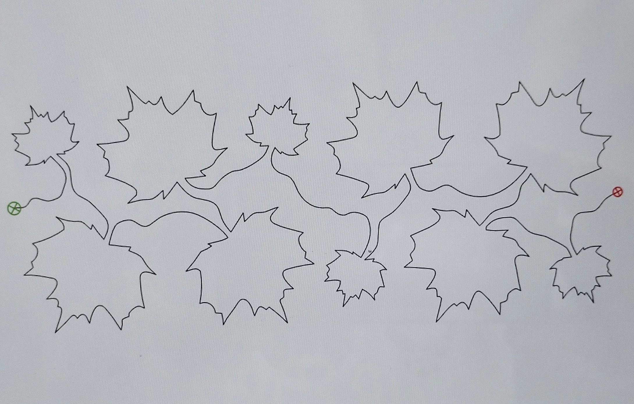 Quilting Patterns - PS Designs - Continuous Lines - Maple Leaves