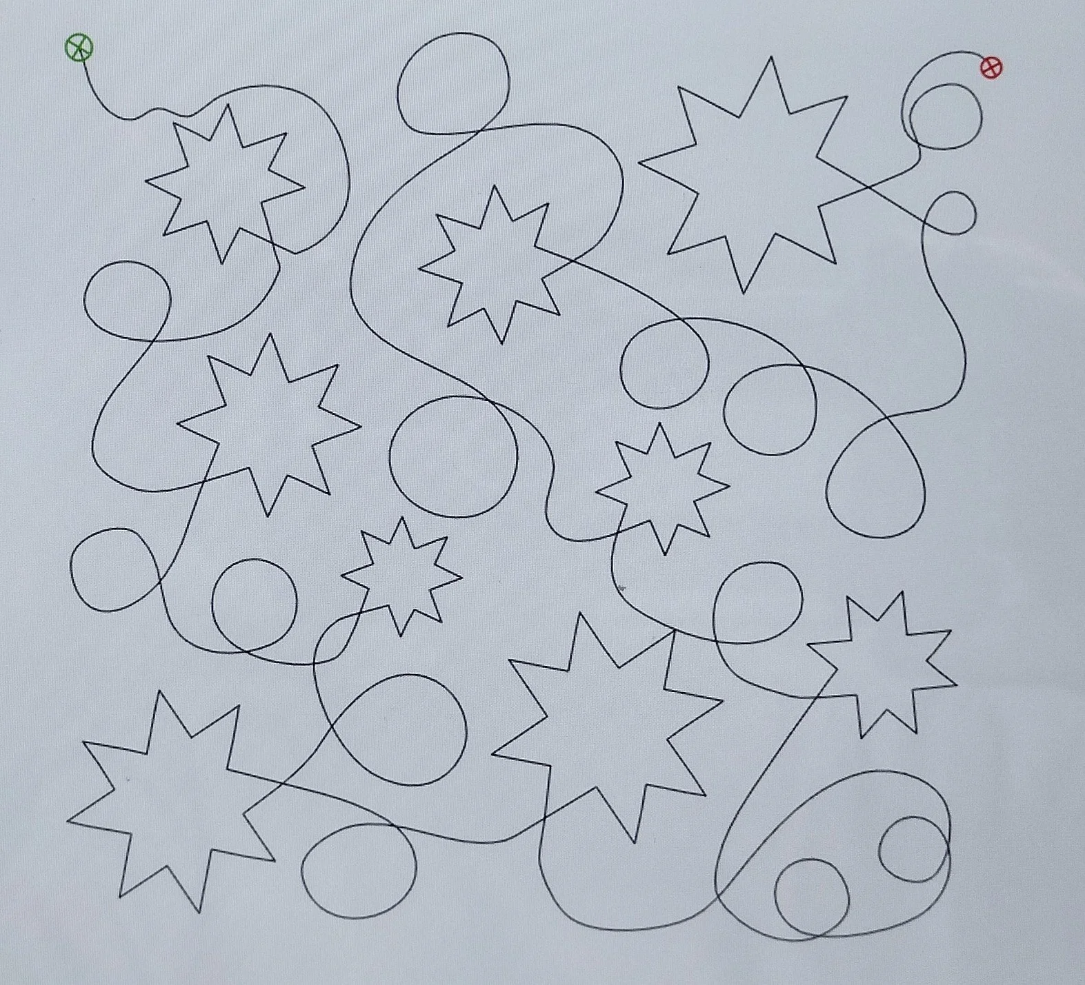 Quilting Patterns - PS Designs - Continuous Lines - Star Edge 2 Edge