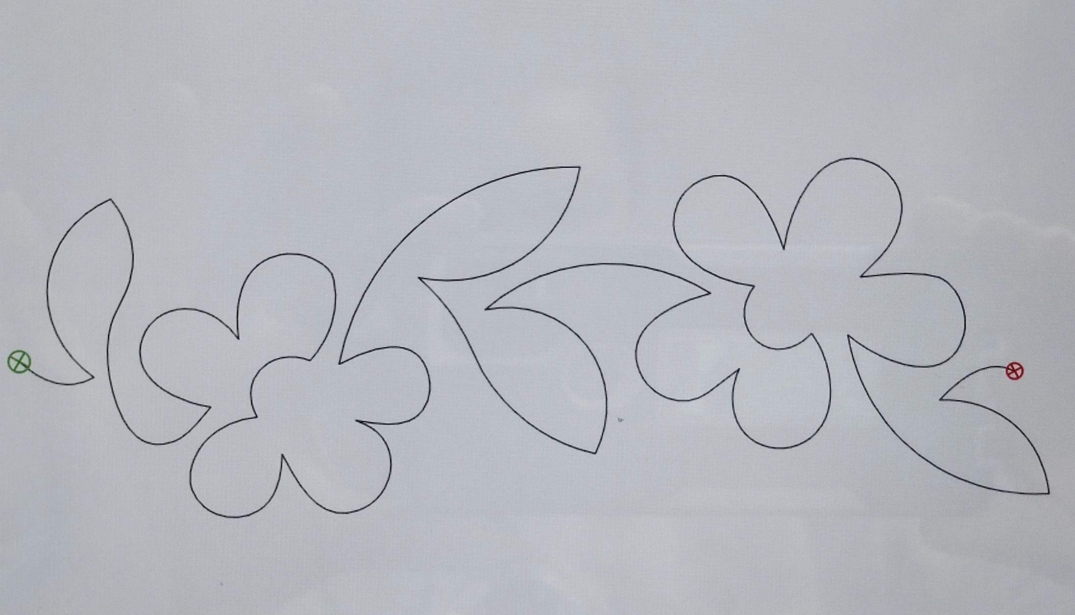 Quilting Patterns - PS Designs - Continuous Lines - Flowers On Parade