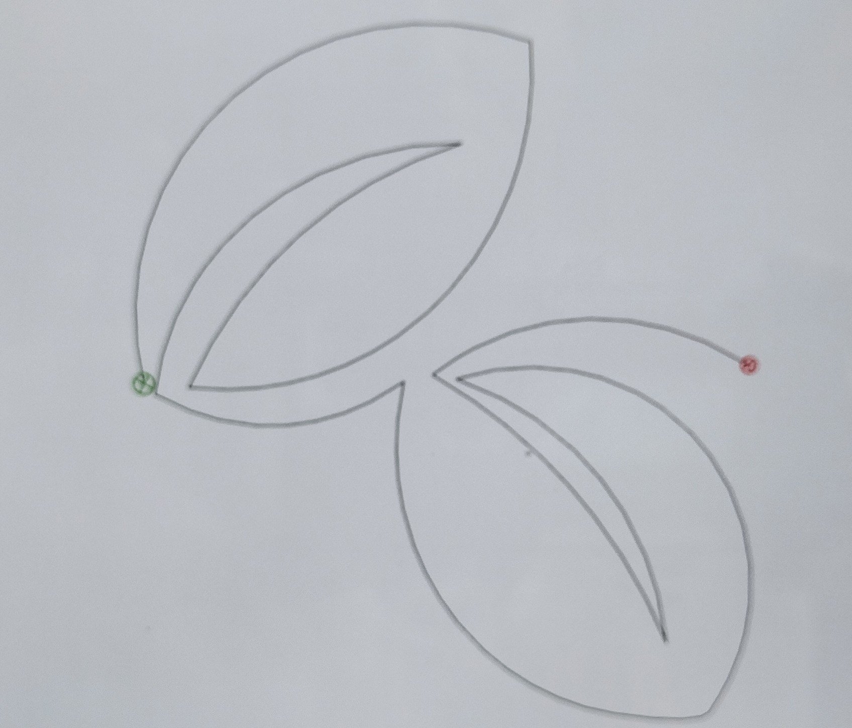 Quilting Patterns - PS Designs - Continuous Lines - Leaves Alternating