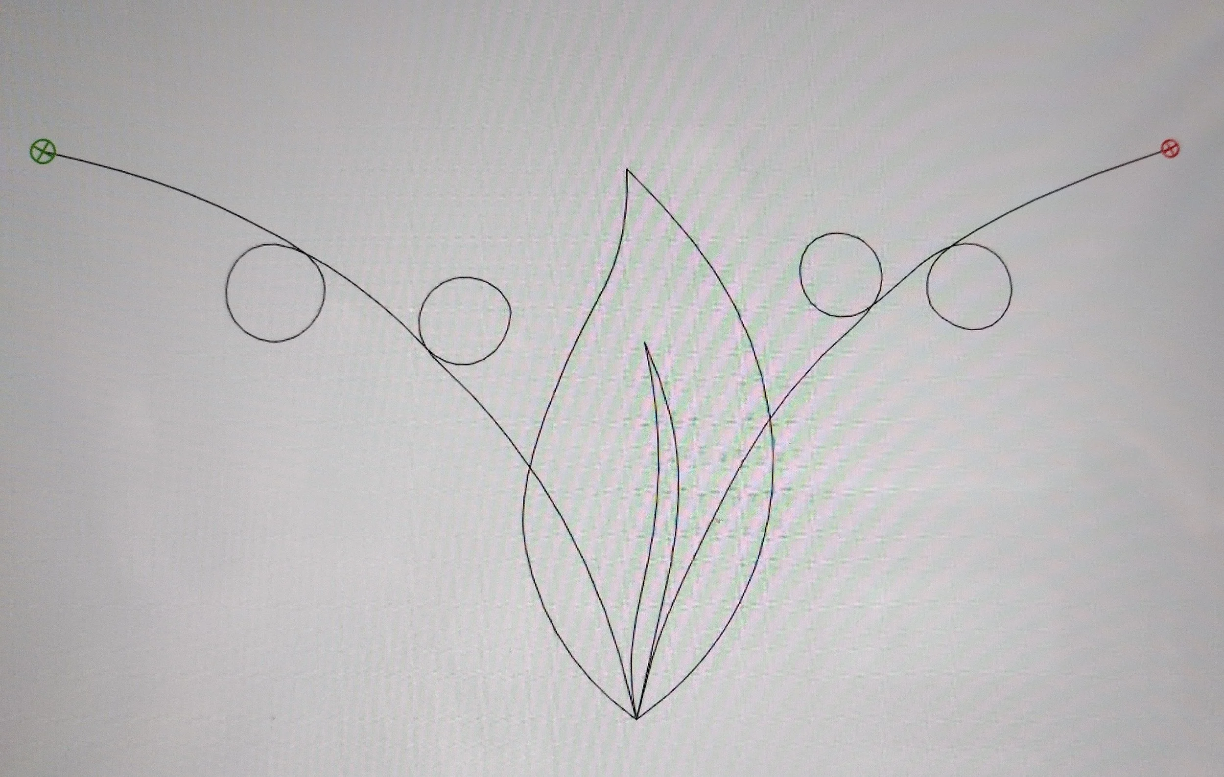 Quilting Patterns - PS Designs - Continuous Lines - Leaf and Circles Triangle