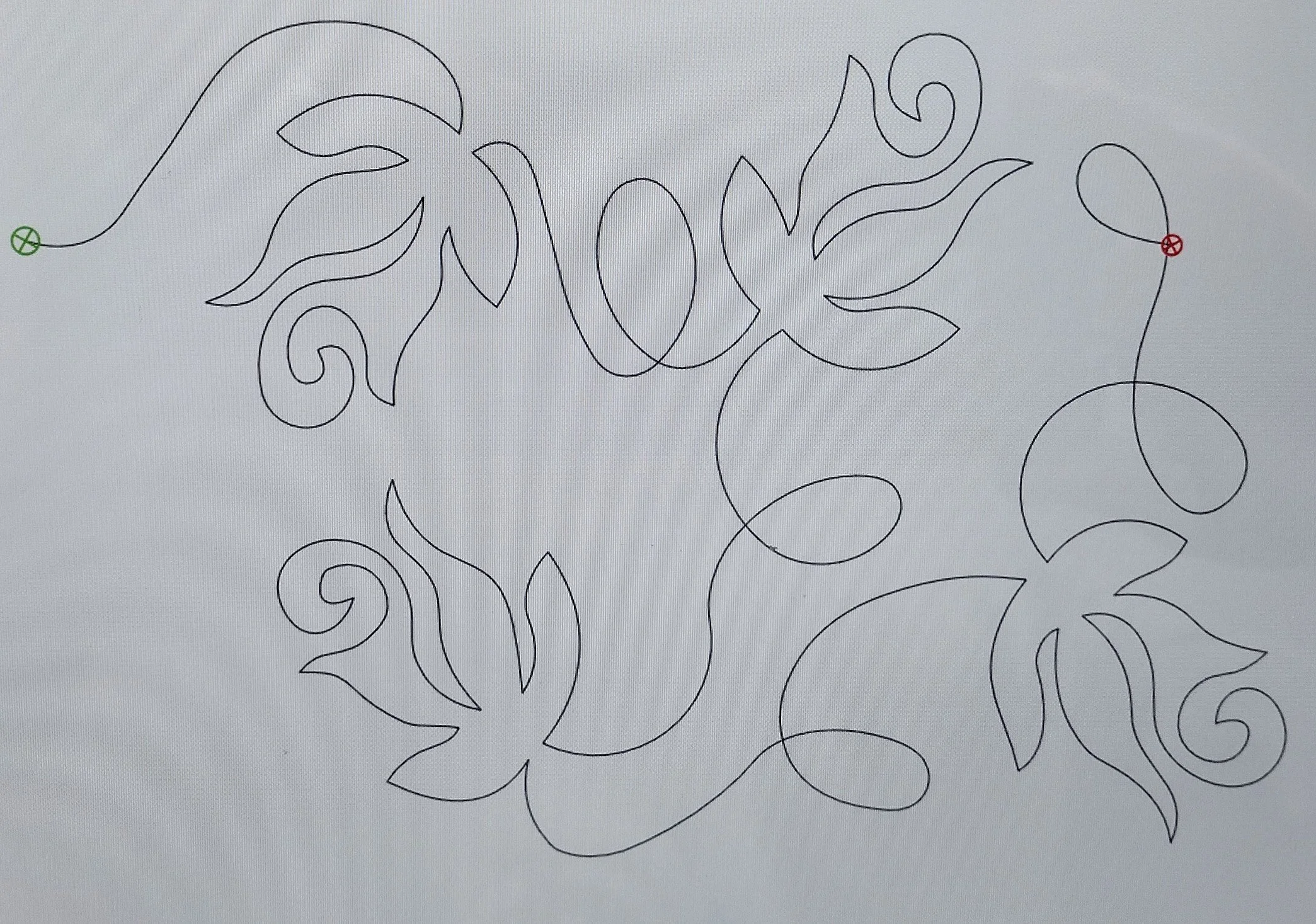 Quilting Patterns - PS Designs - Continuous Lines - Rose Garden