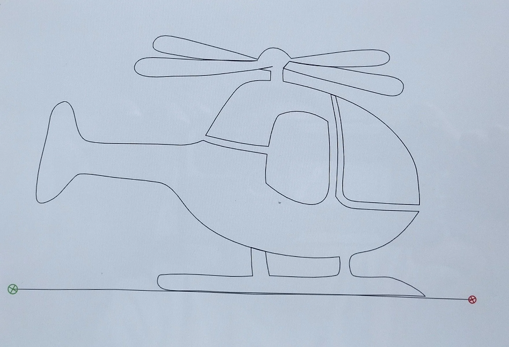 Quilting Patterns - PS Designs - Continuous Lines - Helicopter Cont. Line