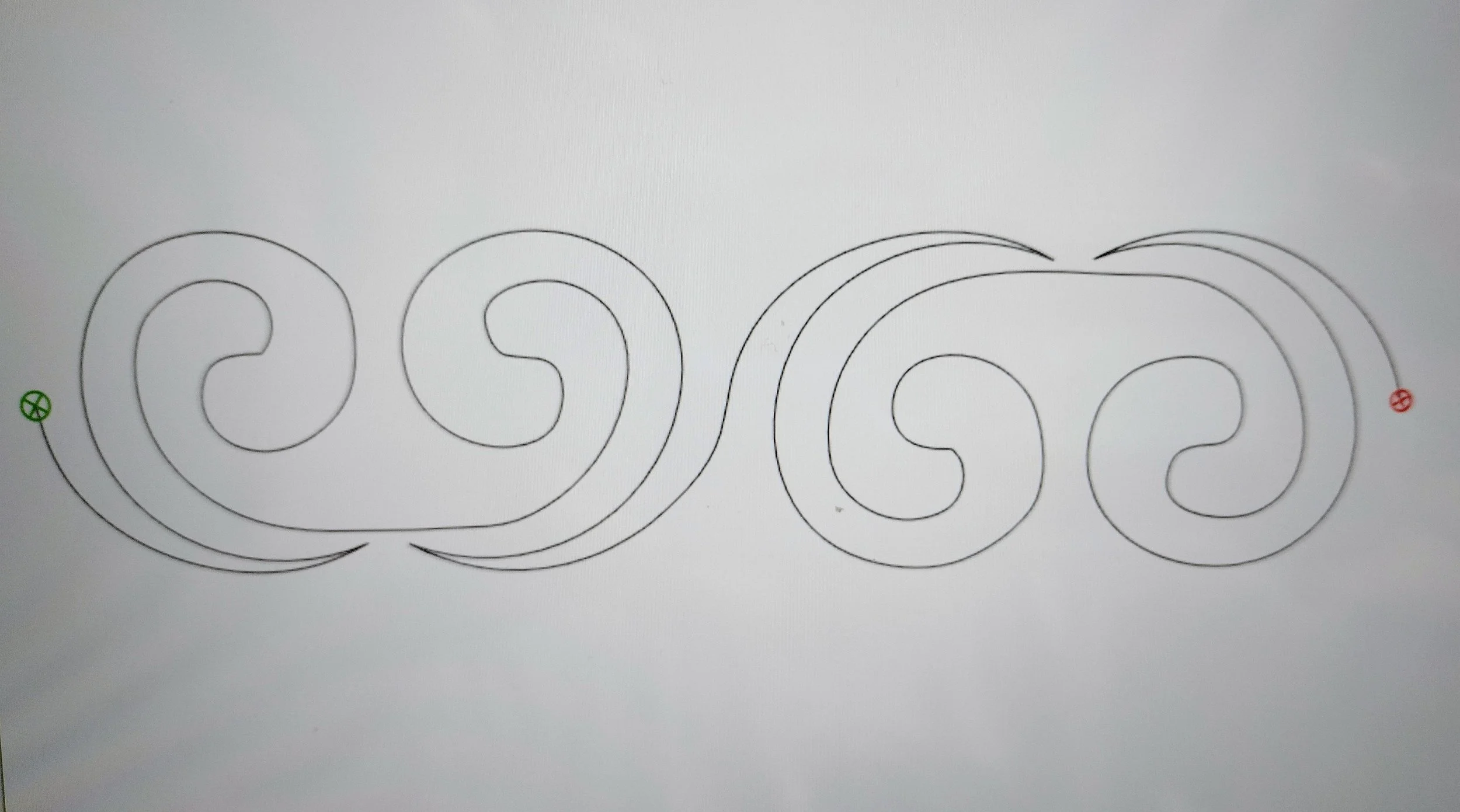 Quilting Patterns - PS Designs - Continuous Lines - Double Curls 