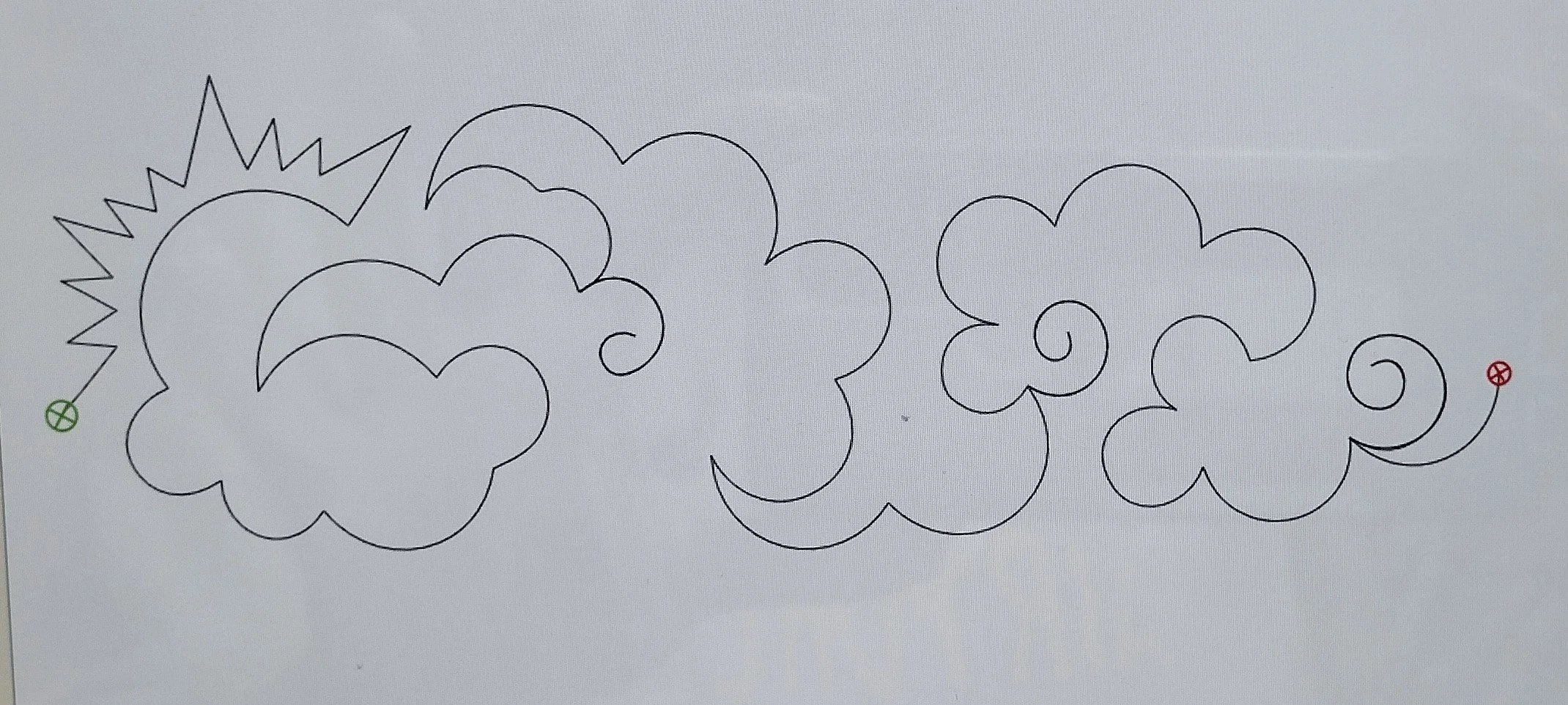 Quilting Patterns - PS Designs - Continuous Lines - Fluffy Clouds