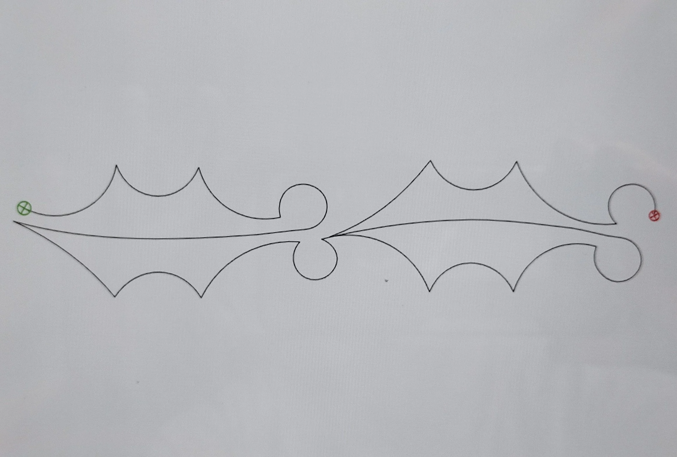 Quilting Patterns - PS Designs - Continuous Lines - Holly Berry