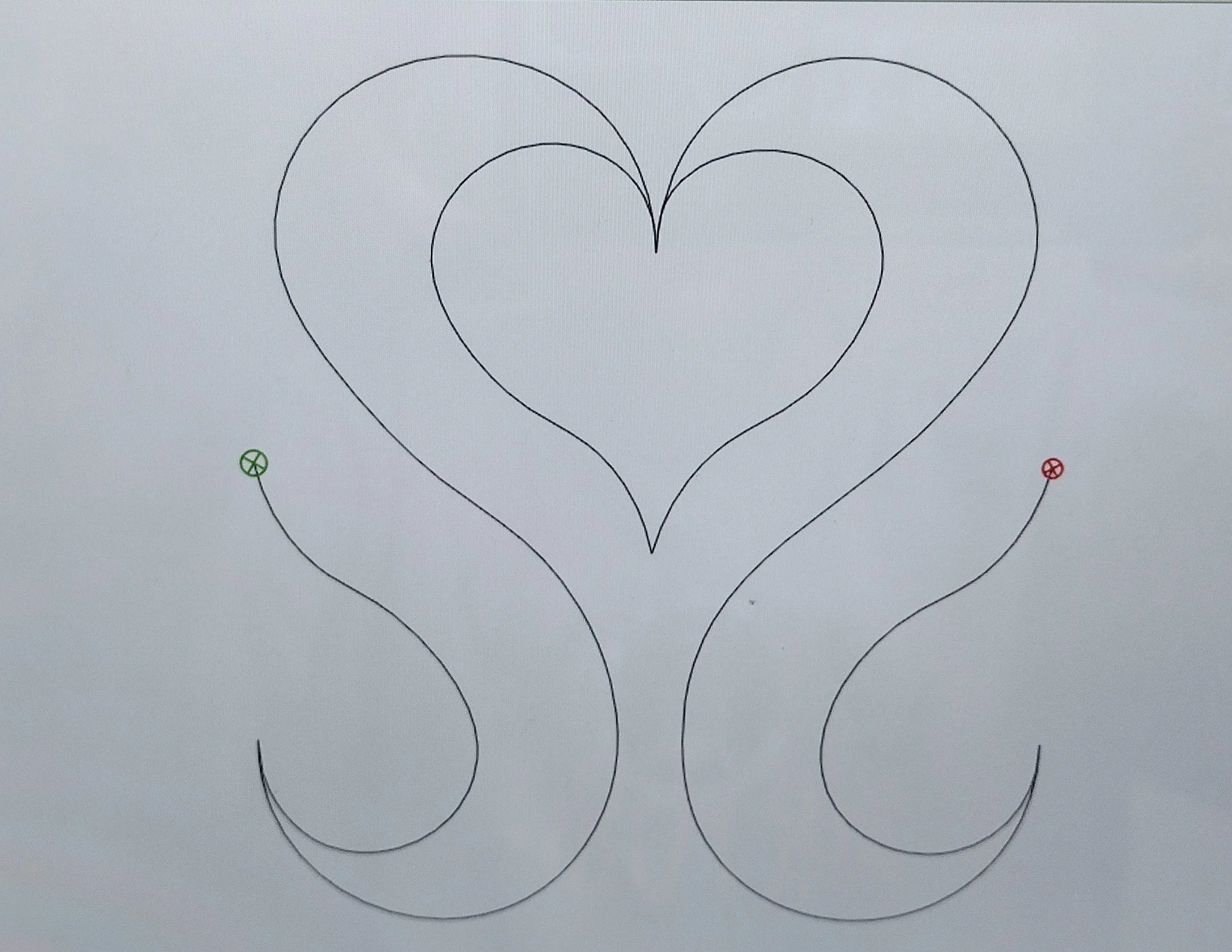 Quilting Patterns - PS Designs - Continuous Lines - Heart in Heart Border