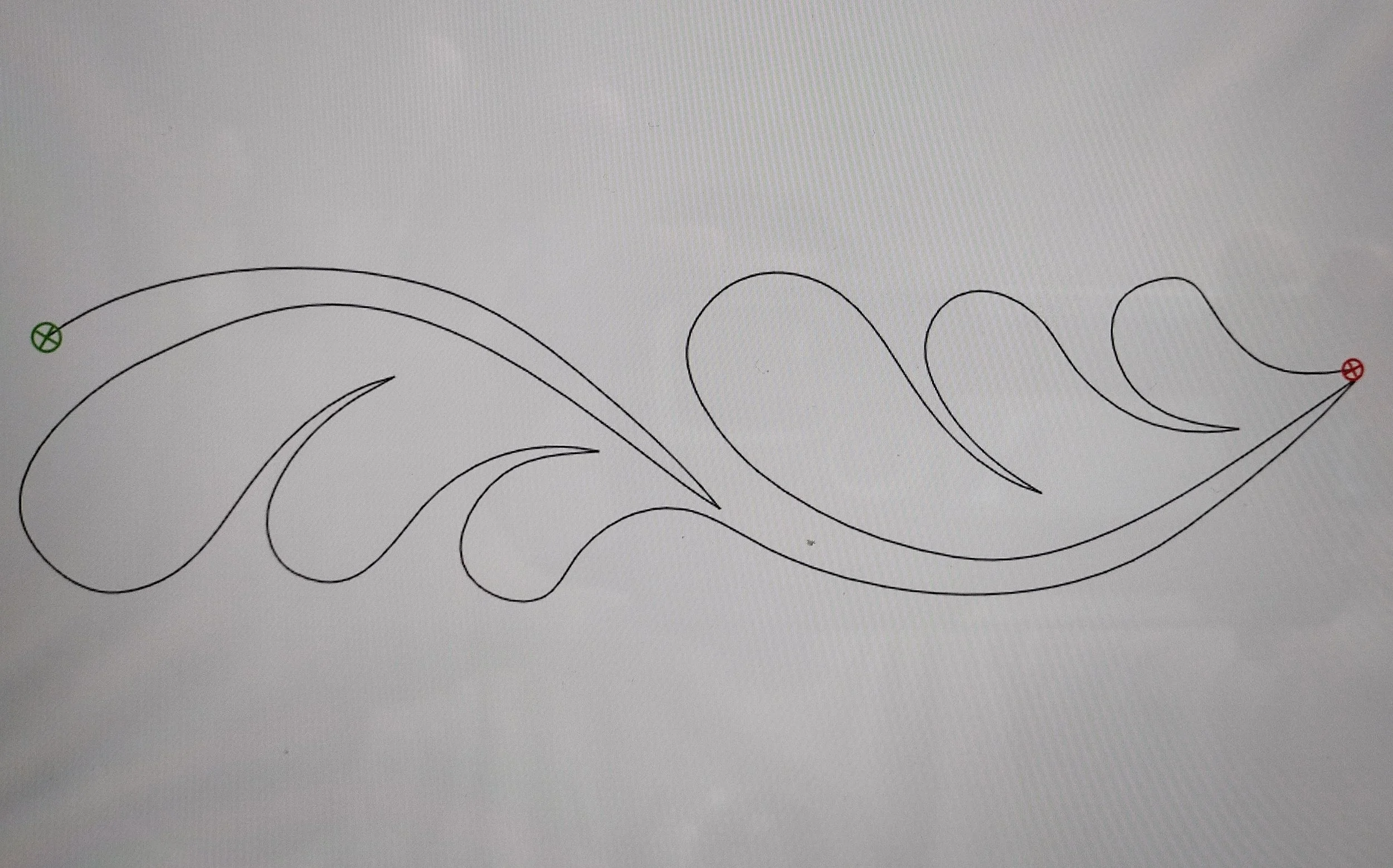 Quilting Patterns - PS Designs - Continuous Lines - Flipped on Feathers