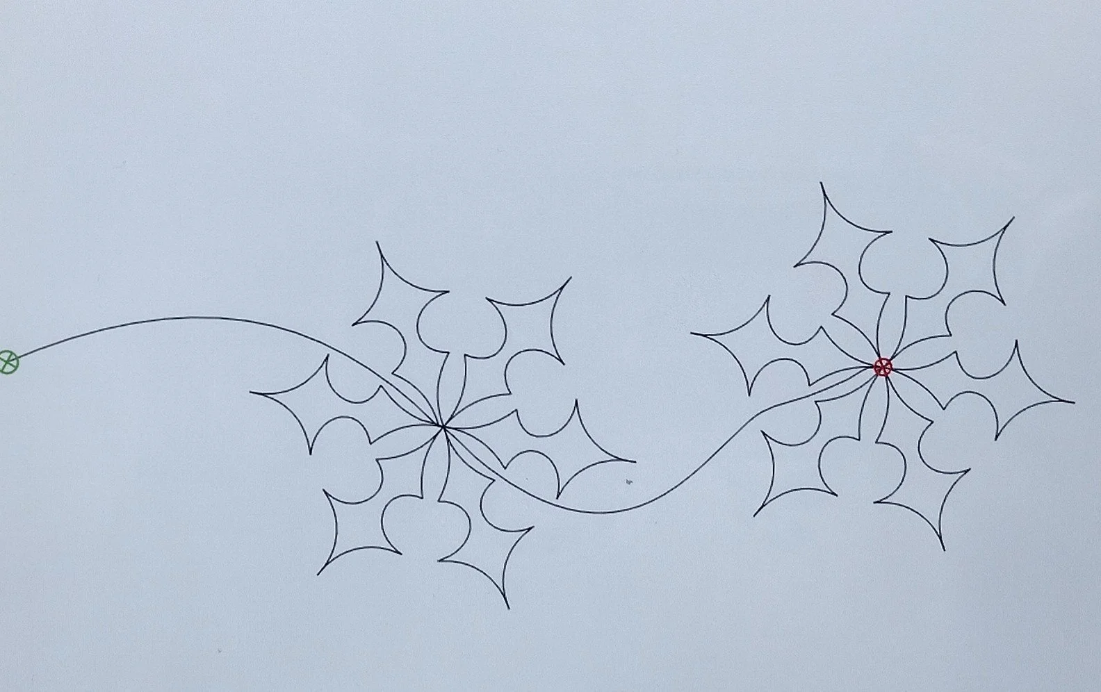 Quilting Patterns - PS Designs - Continuous Lines - Snowflake Border