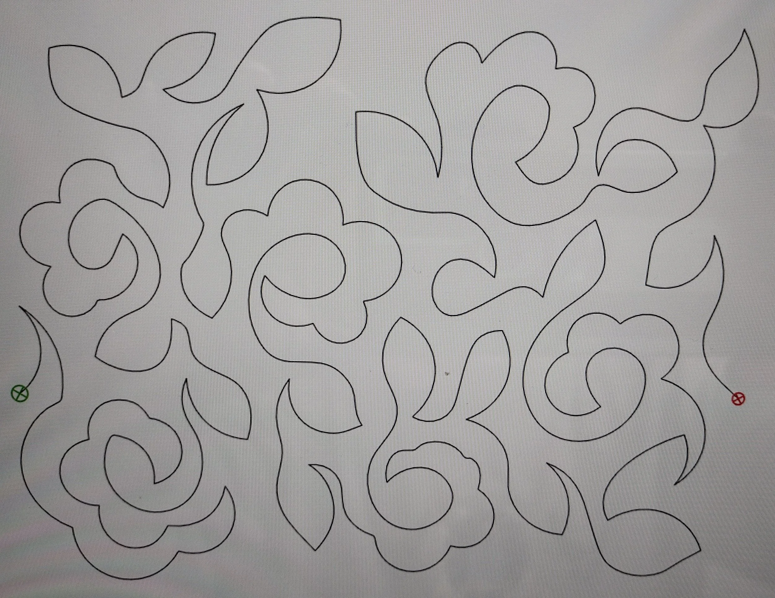 Quilting Patterns - PS Designs - Continuous Lines - Field of Flowers