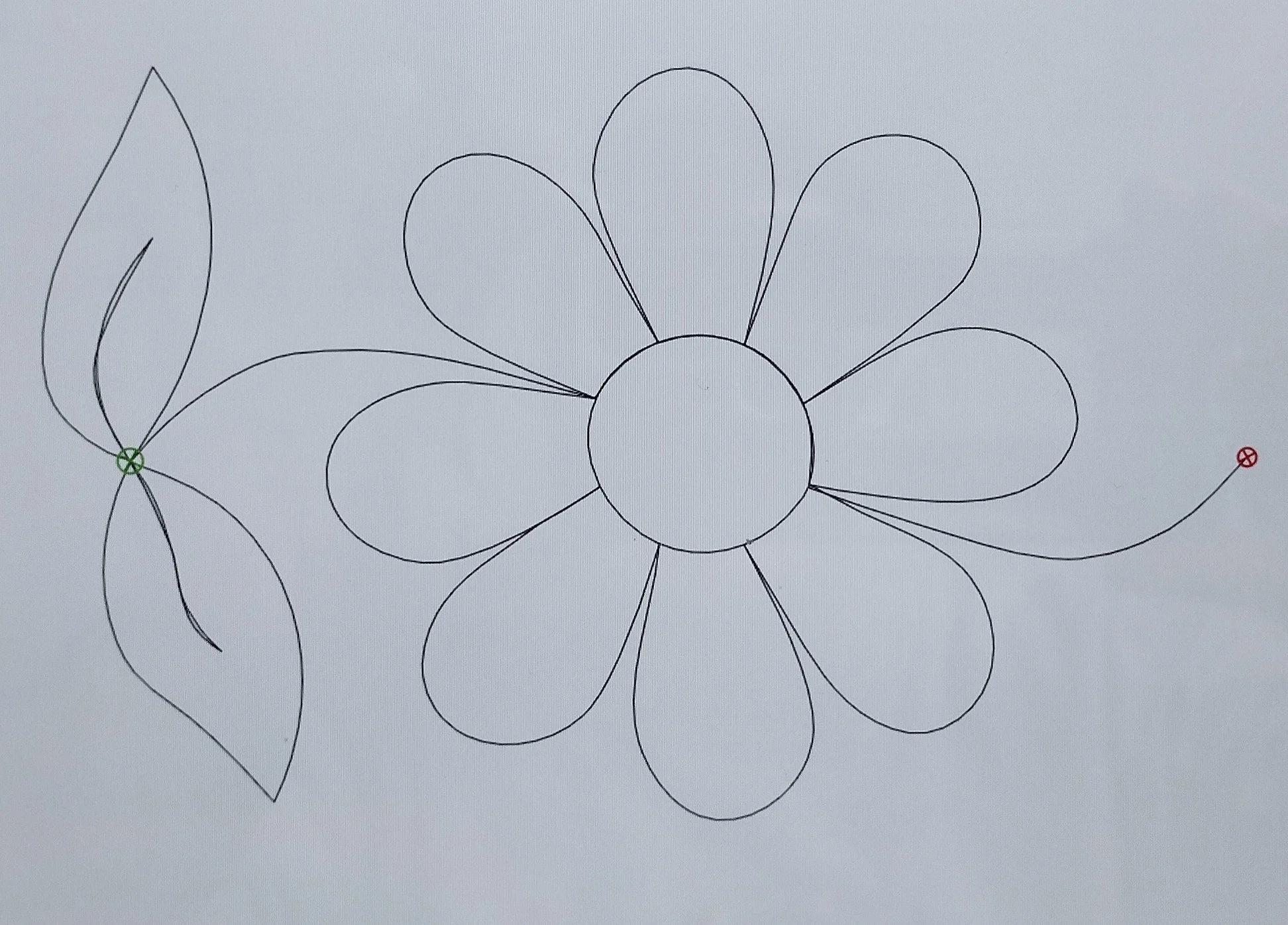 Quilting Patterns - PS Designs - Continuous Lines - Flower Leaf Border