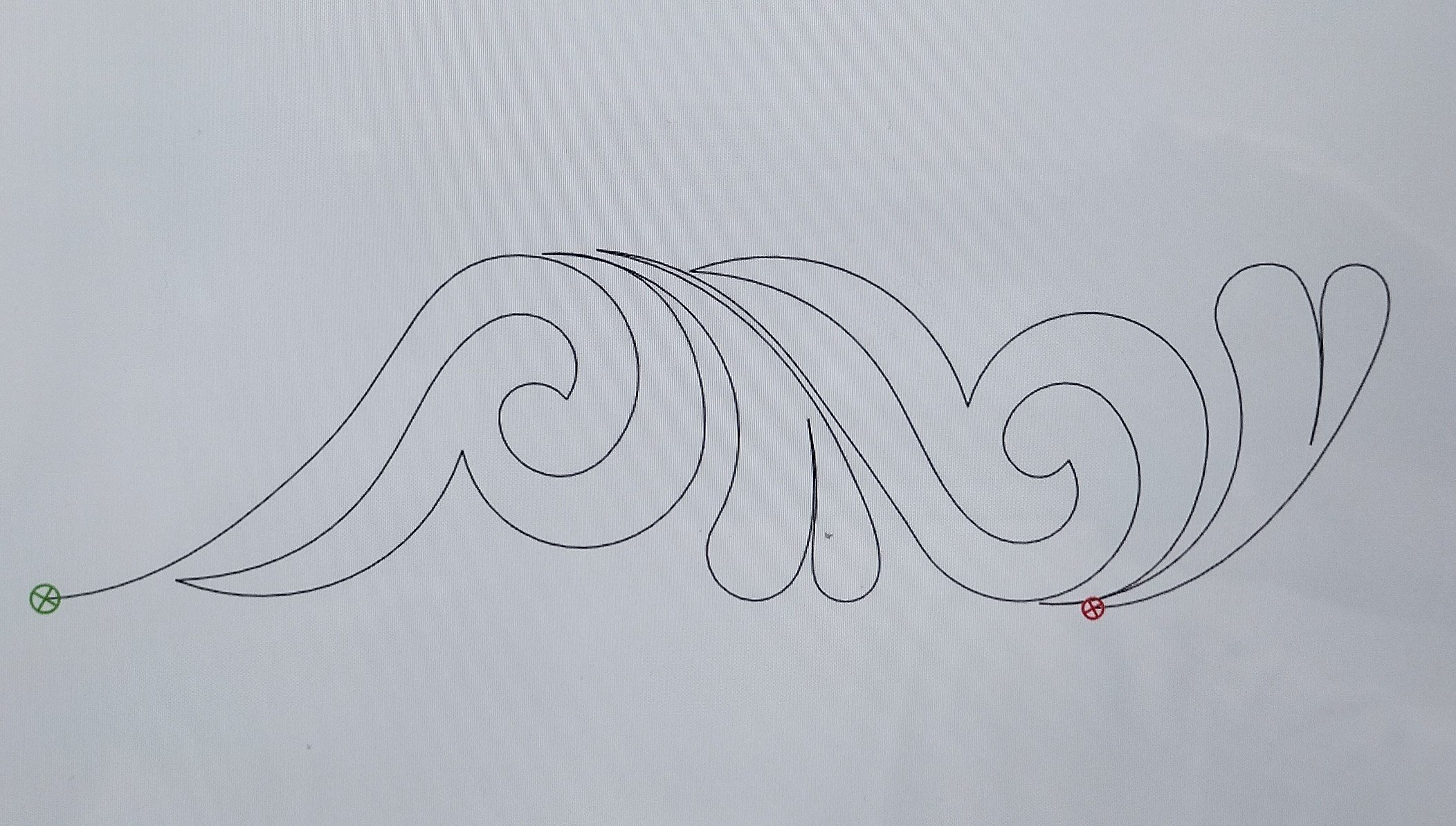 Quilting Patterns - PS Designs - Continuous Lines - Scroll Border