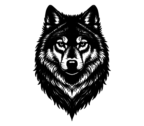 Alpha Wolf – Front Facing Portrait Design 023