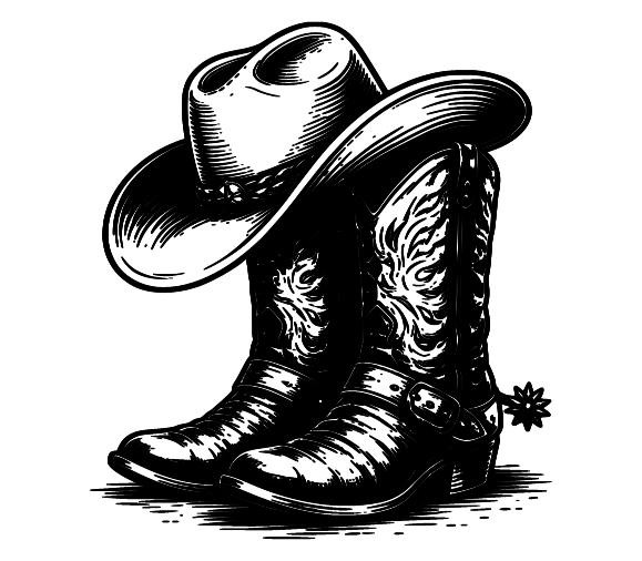 Dust & Denim – Cowboy Hat and Boots | Design 033
