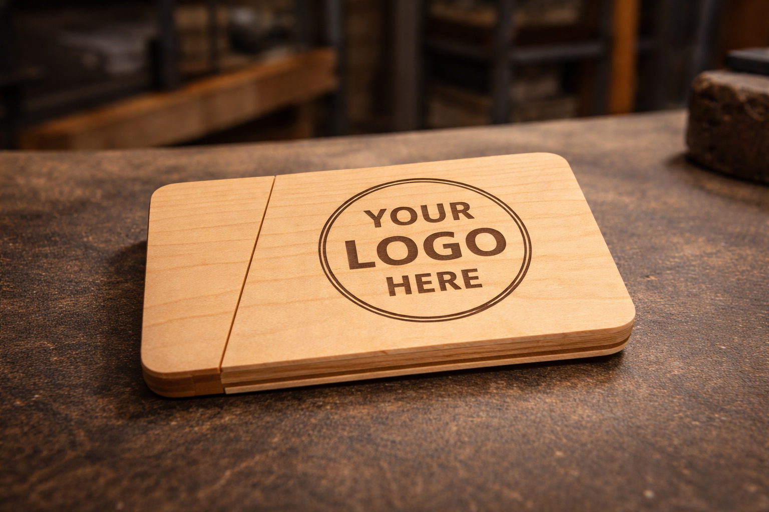 Custom Wood Magnetic Business Card Case