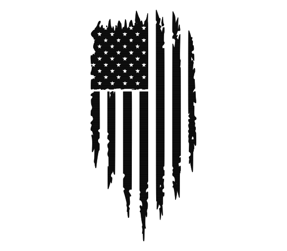 Distressed Vertical American Flag – Design 015