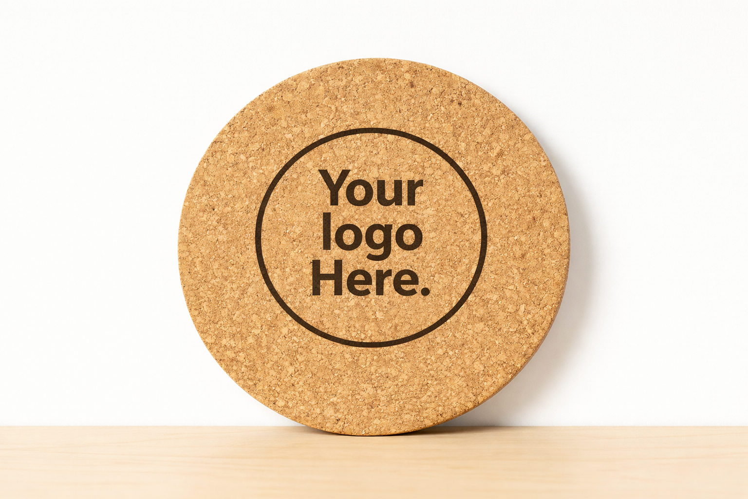 Custom Cork Coaster – Round Laser Engraved Design