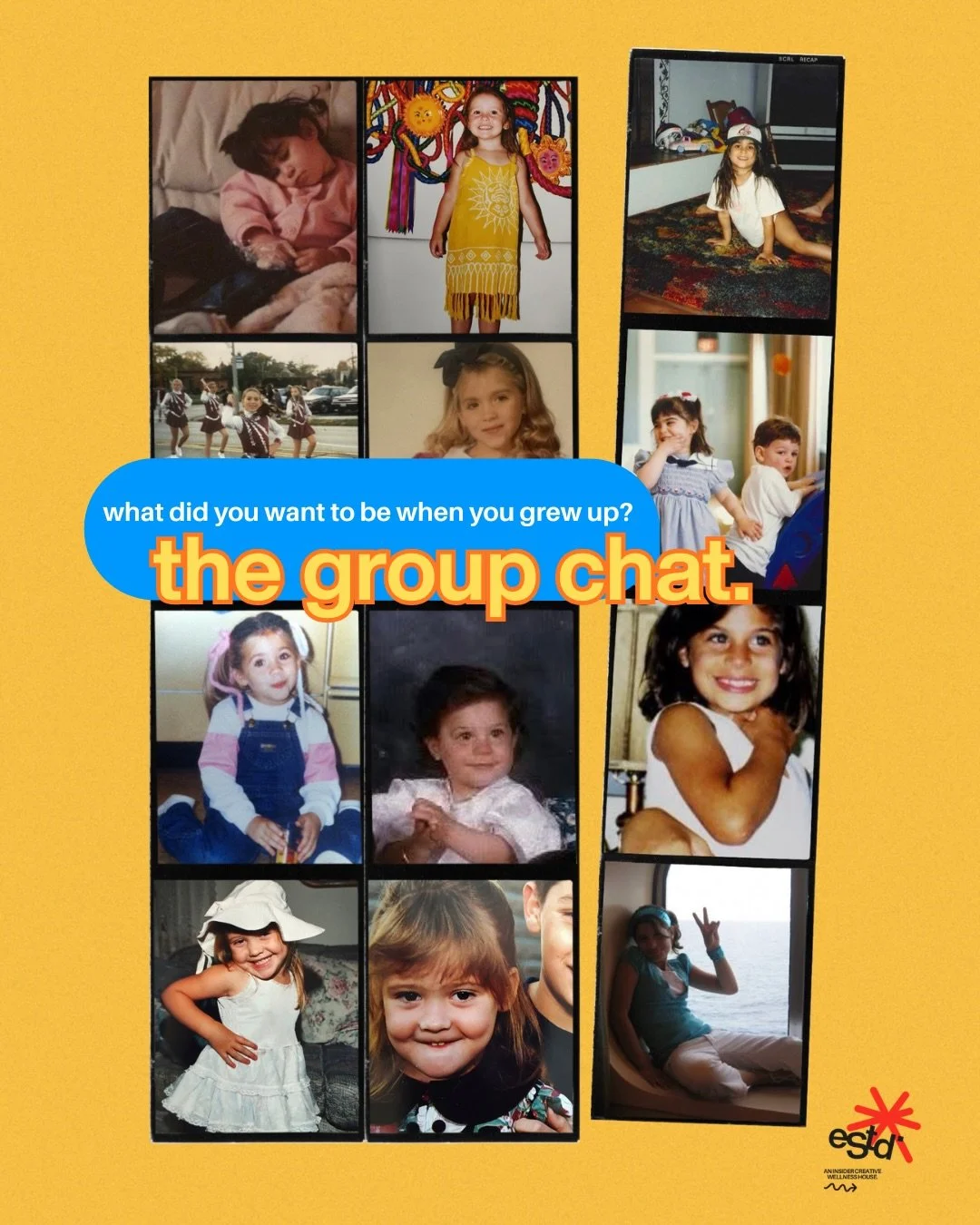 get to knowwww ur girlzzz &mdash; enter the group chat 📲

topic: what did you want to be when you grew up?? 👀

>> can you guess who&rsquo;s who?? 💋