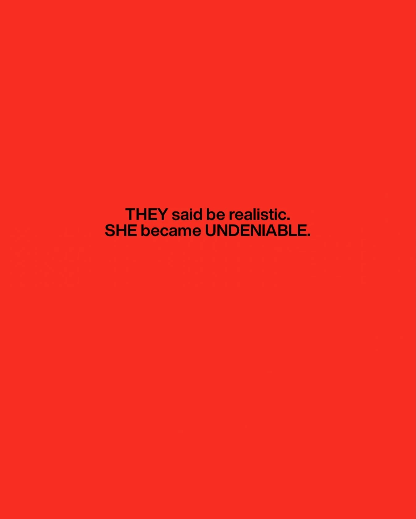 She didn&rsquo;t lower the dream to fit the room.
She built a bigger one ⚡️

Every &ldquo;too much,&rdquo; every &ldquo;slow down,&rdquo; every &ldquo;maybe later&rdquo; turned into momentum.

Some women wait for opportunities.
Others become the reas