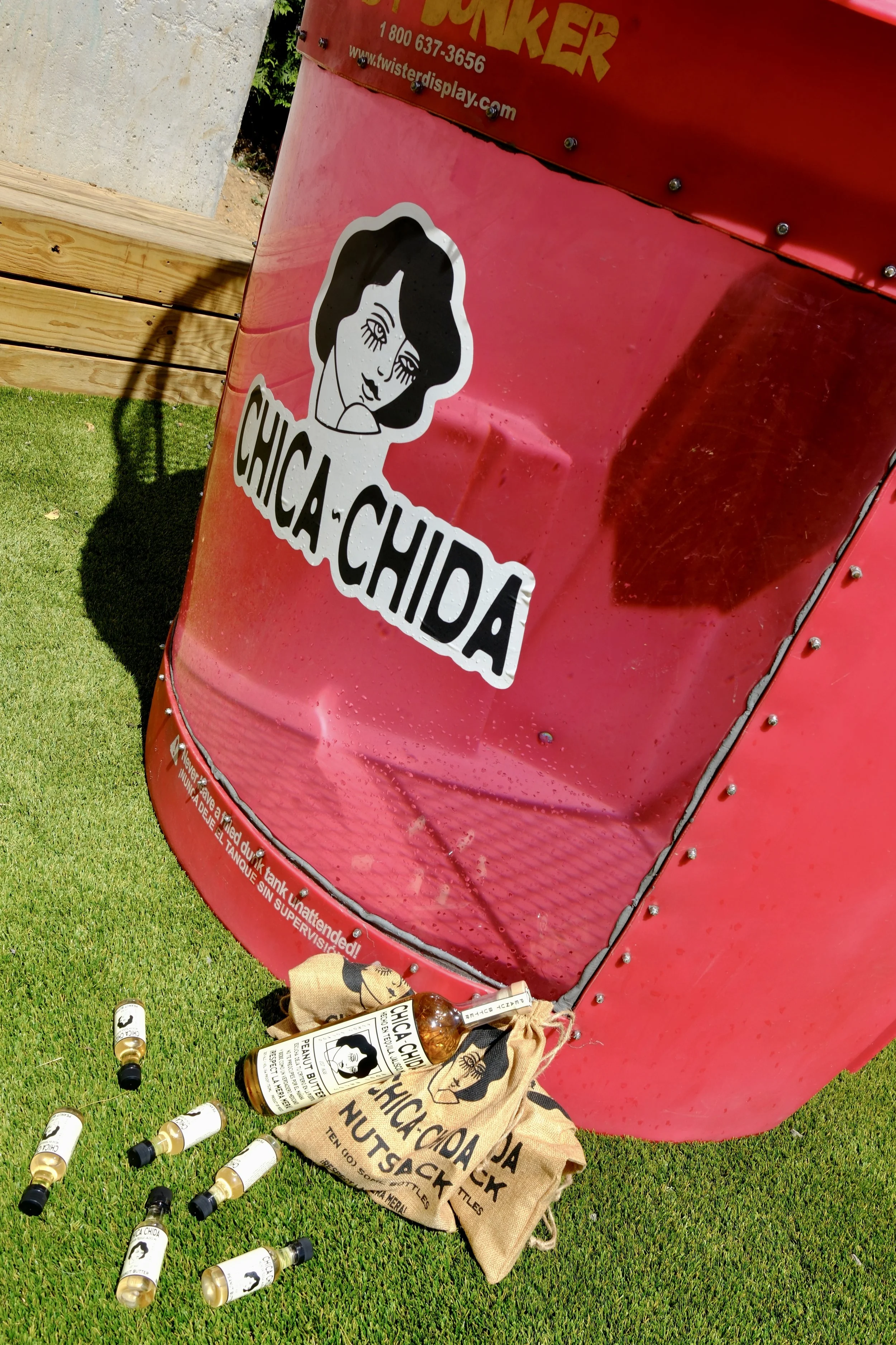 Chica Chida branded dunk tank at Lost & Found.