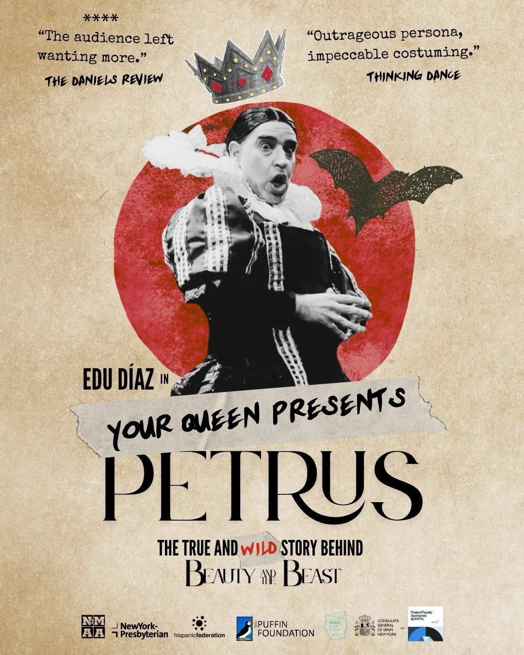 🎺 Thrilled to be selected for QUEERT&Aacute;STICO with these amazing artists to bring a new iteration of &lsquo;Your Queen Presents: PETRUS.&rsquo;

🌈 See you tomorrow Friday at 7 pm at @iatitheater