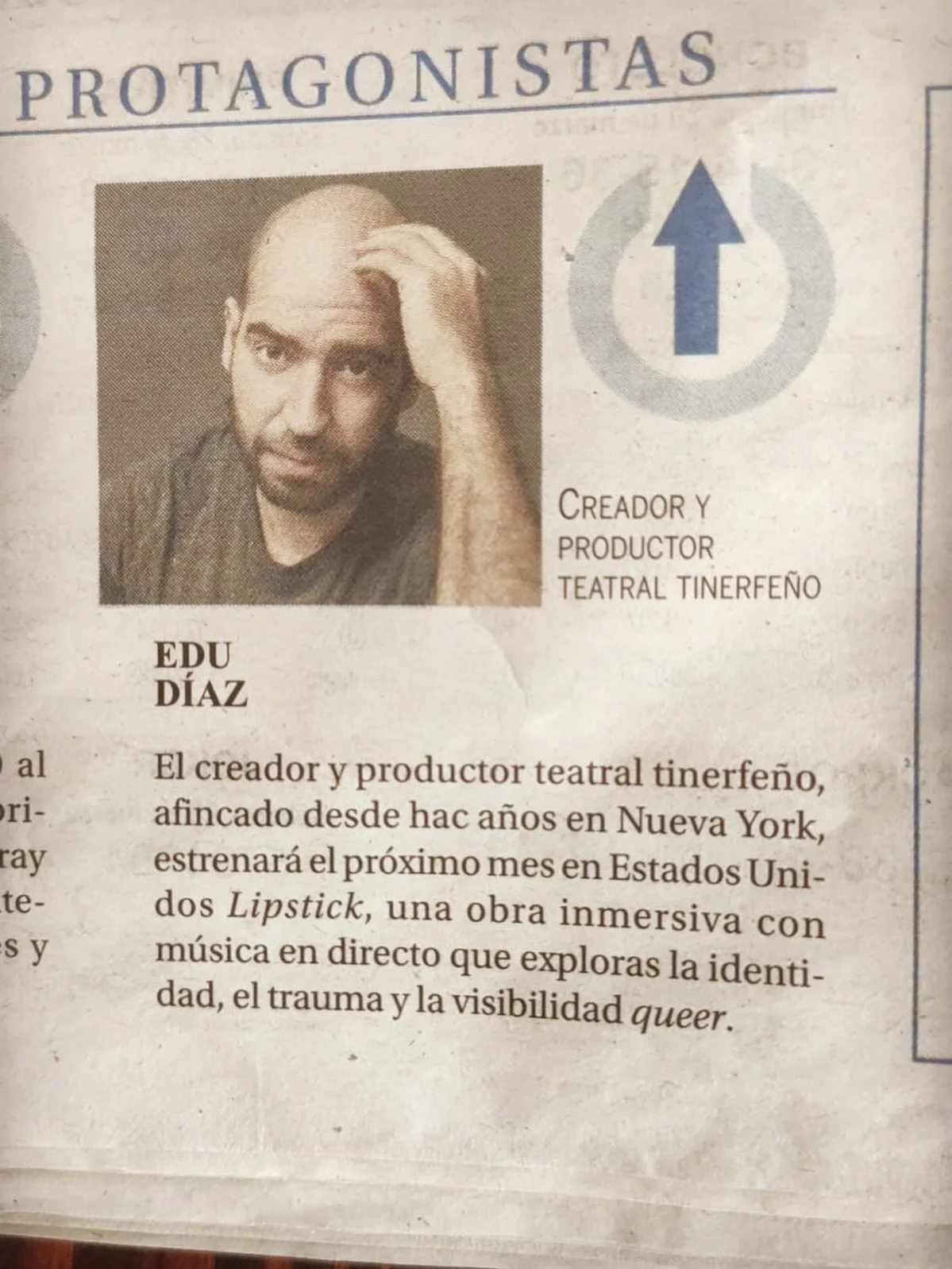 Gracias a los peri&oacute;dicos de Canarias por hacerse eco ❤️

LIPSTICK opens at @chaintheatrenyc on Sunday at 3:55 PM (few tickets left!)

✨ Based on a story by Linda Morales Caballero
🎭 Adaptation by Linda Morales Caballero &amp; Edu D&iacute;az
