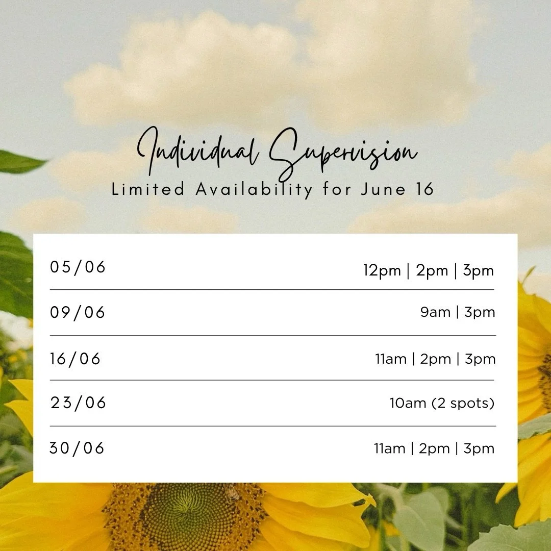The month of June 🌻💛 is a busy one at Embodied Haus!

We currently have limited availability for Individual and Group Supervision sessions via Telehealth across Australia.

💛 Looking for individual supervision?
I have my last few spaces available 