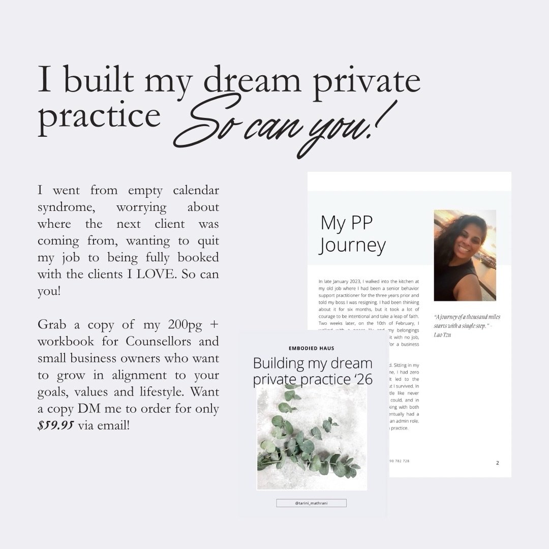 Hey everyone! 👋

I&rsquo;ve been a counsellor for over 10 years, a clinical supervisor, and I&rsquo;ve had the privilege of helping counsellors build private practices that genuinely align with their values, goals, and lifestyle.

When I first start